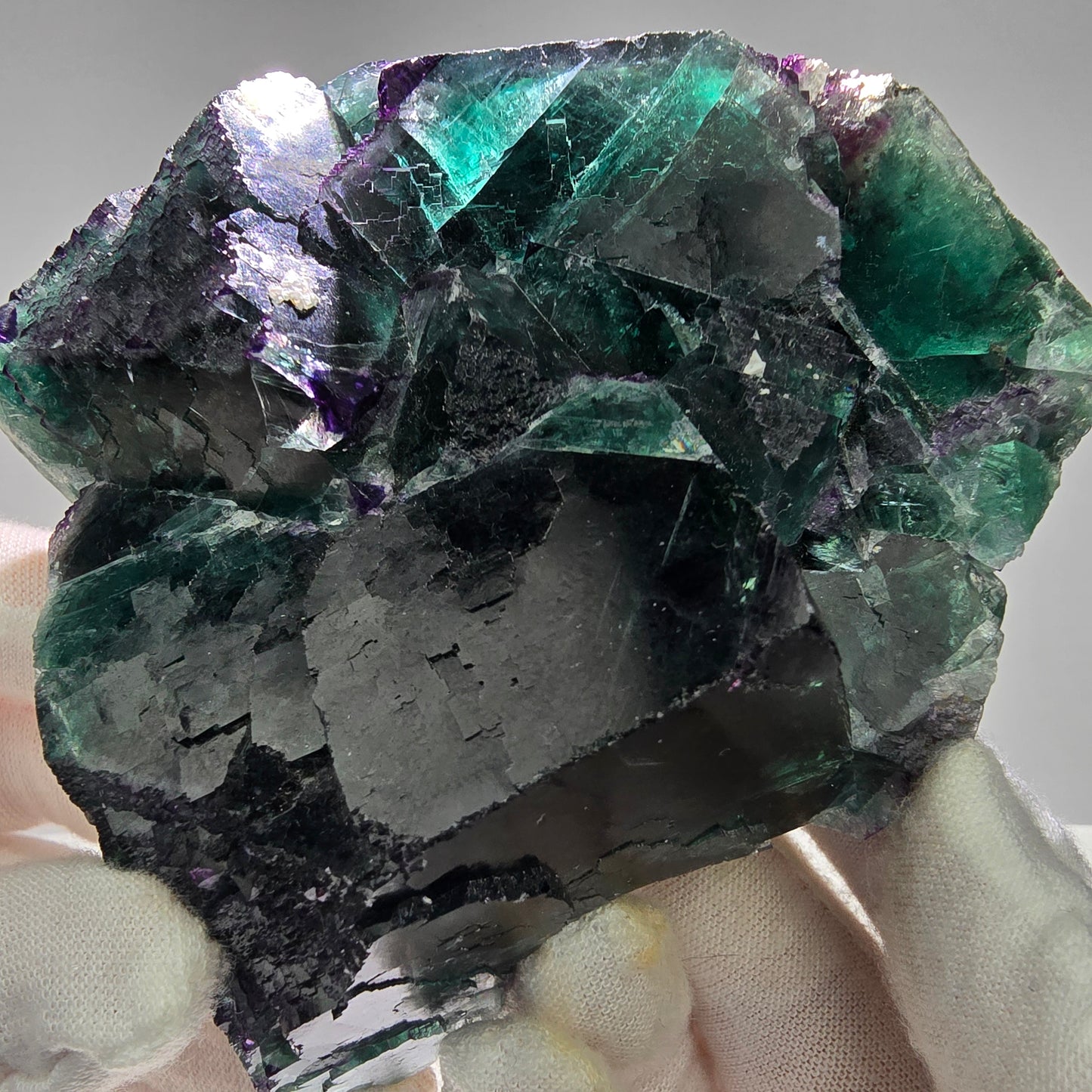 Große Phantom Fluorit Würfel Stufe grün lila Okorusu Namibia 93*89*37mm Sammlung