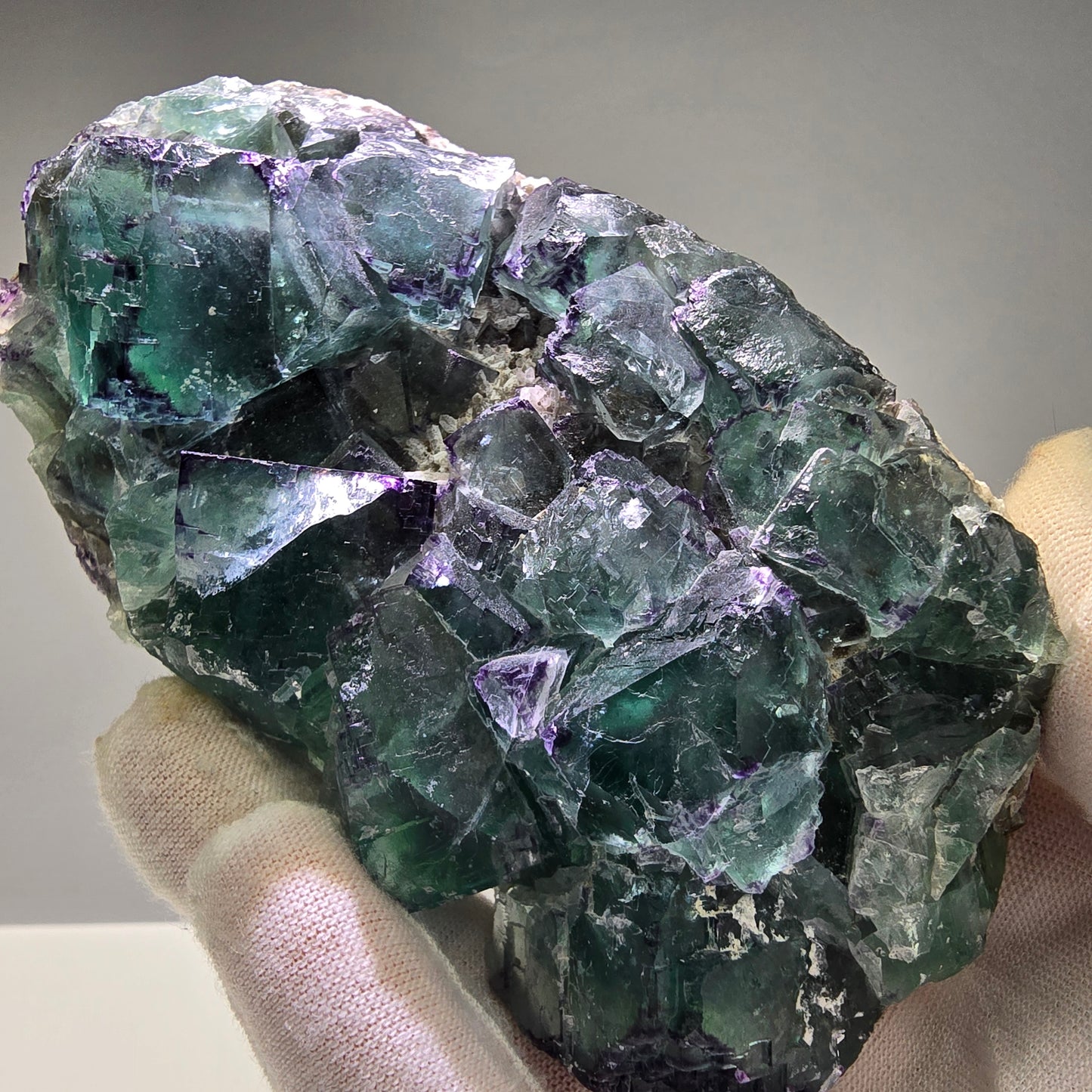 Große Phantom Fluorit Würfel Stufe grün lila zonar Okorusu, Namibia 116*64*31mm