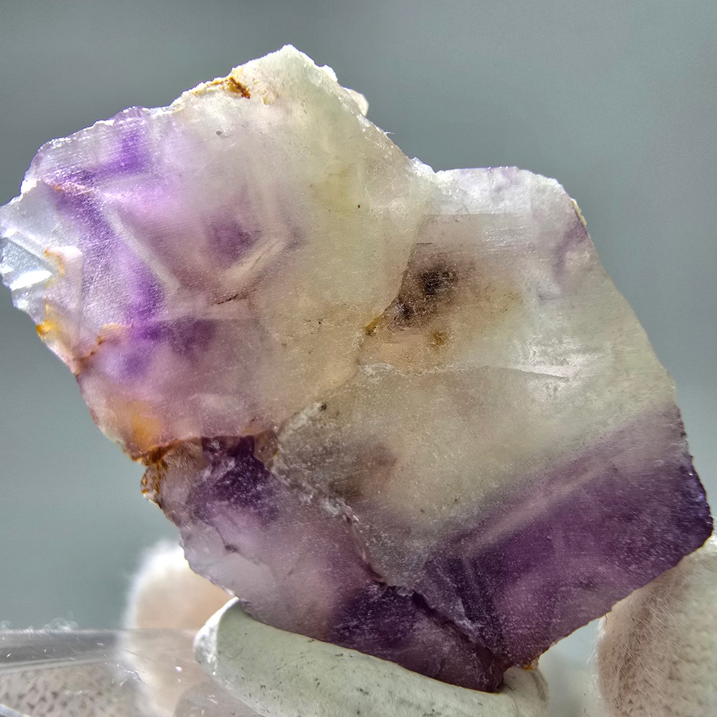 Seltene UV Phantom Fluorit Würfel, Quarz Stufe Brandberg, Namibia 31*22*18mm