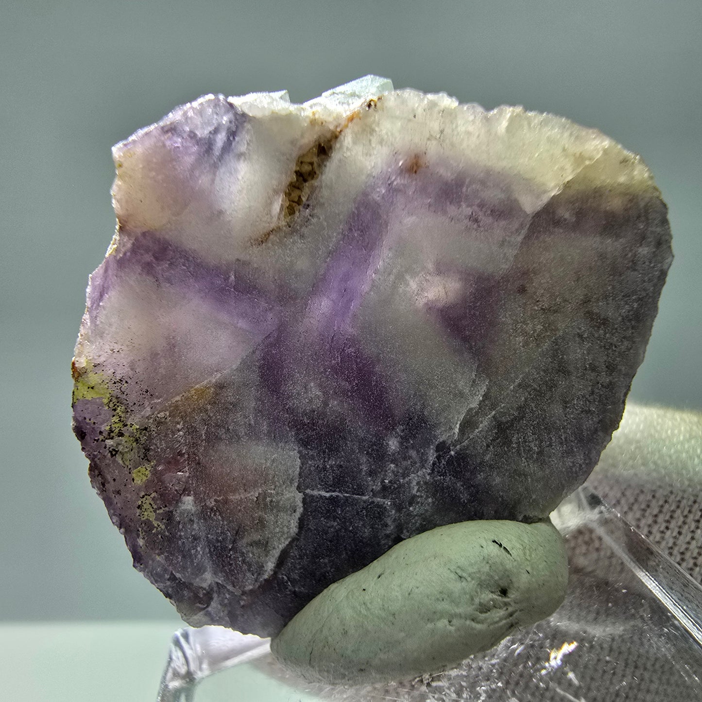 Seltene UV Phantom Fluorit Würfel Stufe lila grün Brandberg, Namibia 33*28*15mm