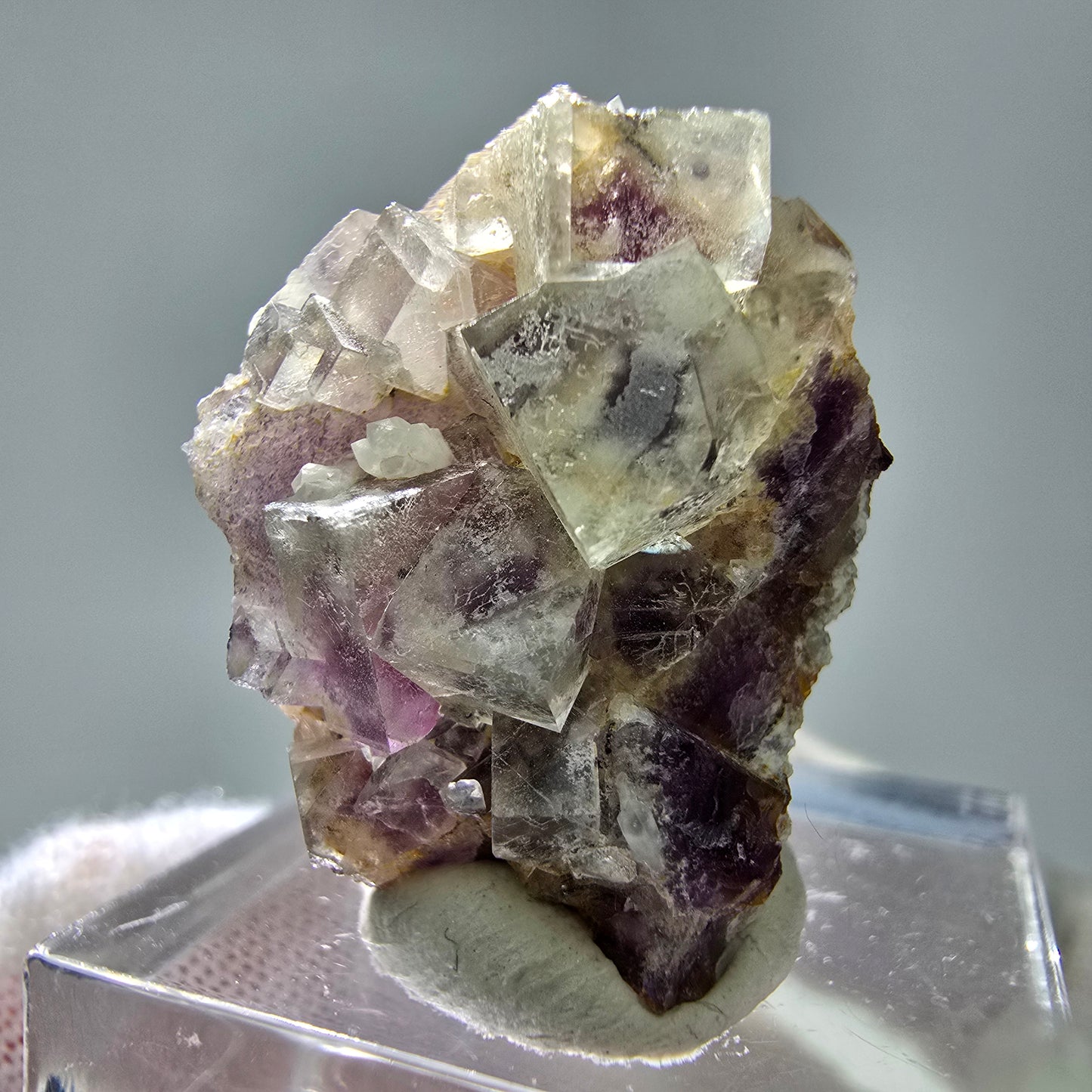 Cubes de fluorite fantôme UV rares, qualité quartz Brandberg, Namibie 28*18*17mm
