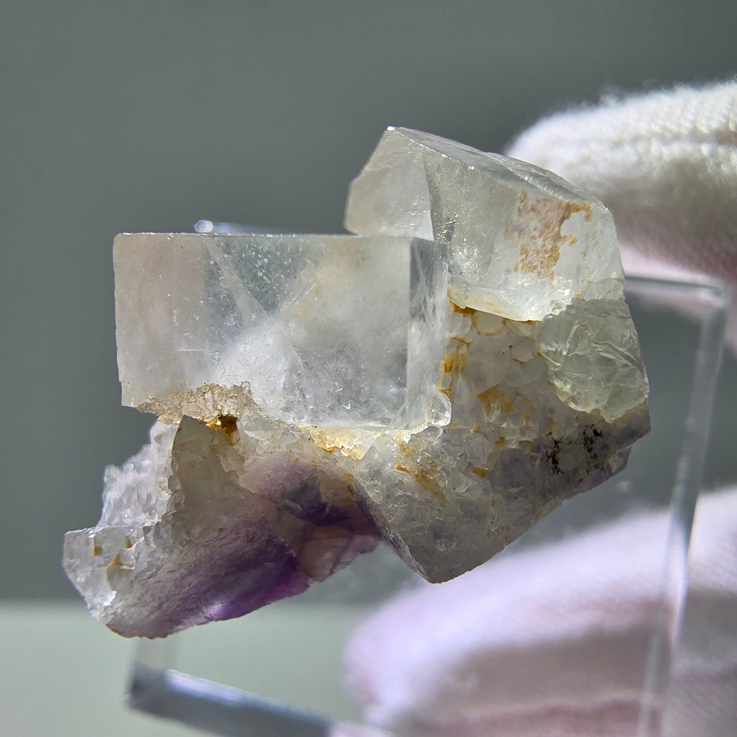 Cubes de fluorite fantôme UV rares, qualité quartz Brandberg, Namibie 23*18*13mm