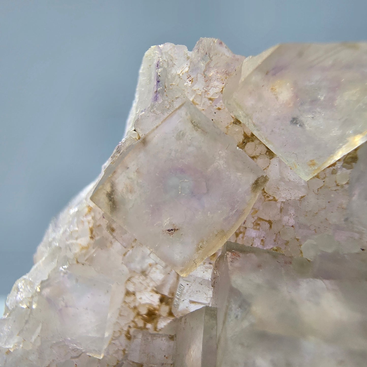 Seltene UV Phantom Fluorit Würfel, Quarz Stufe Brandberg, Namibia 34*29*12mm