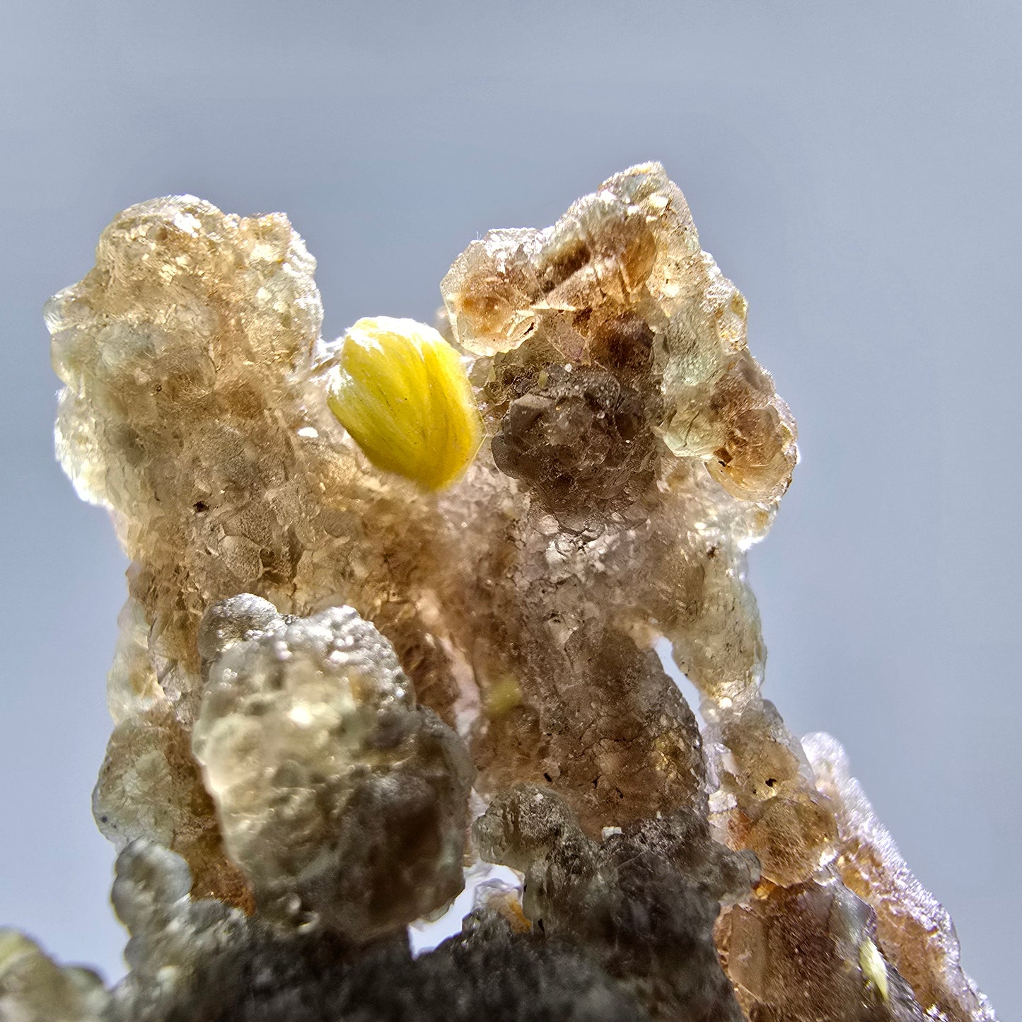 Phantom Fluorit Würfel grün braun, Muskovit Stufe Erongo, Namibia 50*31*23mm