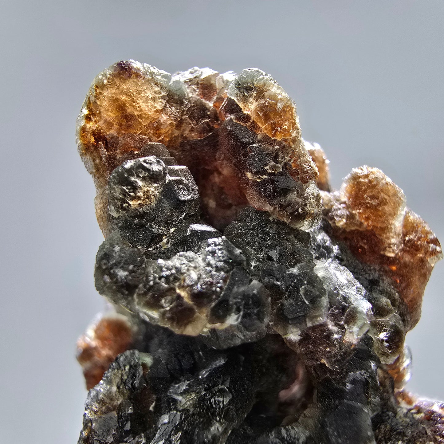 Phantom Fluorit Würfel braun, Muskovit Stufe Erongo, Namibia 39*36*27mm Sammlung