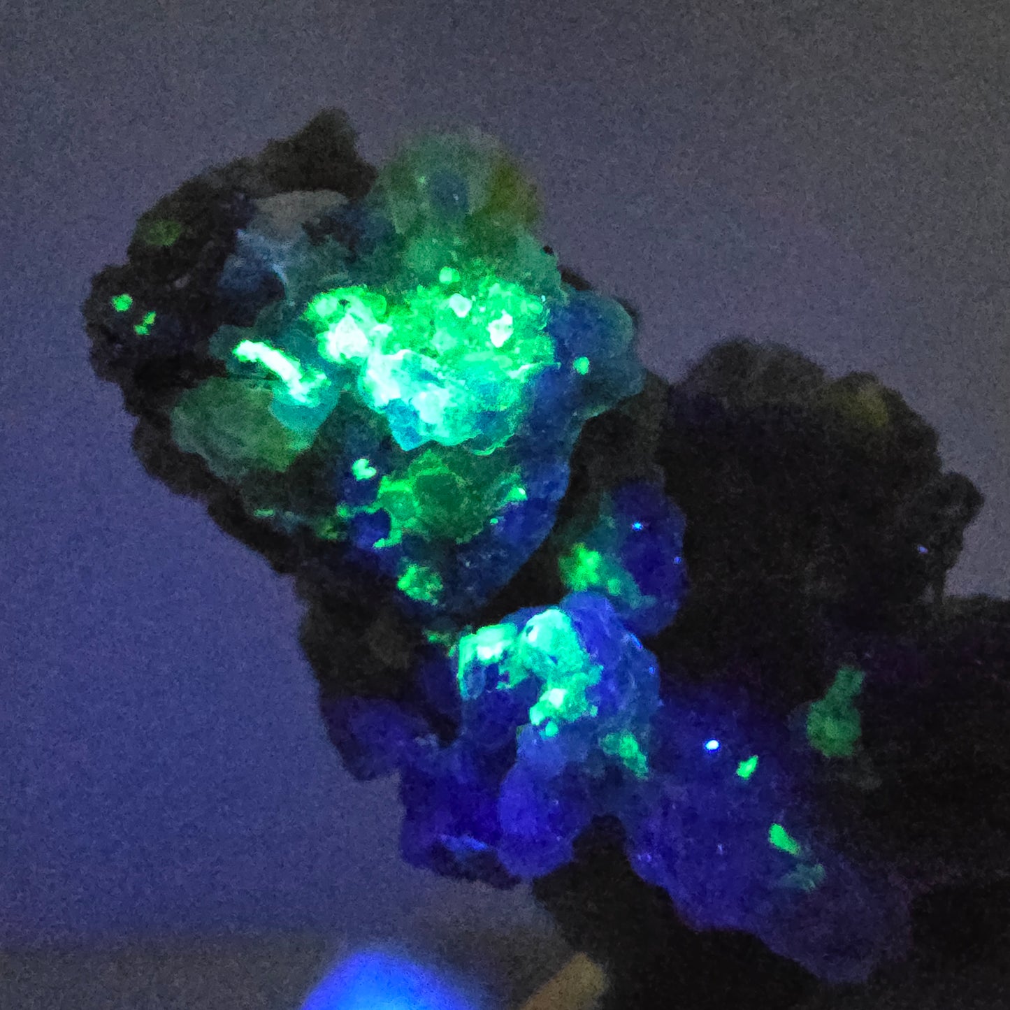Phantom Fluorit Würfel, Hyalit, Muskovit Stufe Erongo, Namibia 44*28*27mm