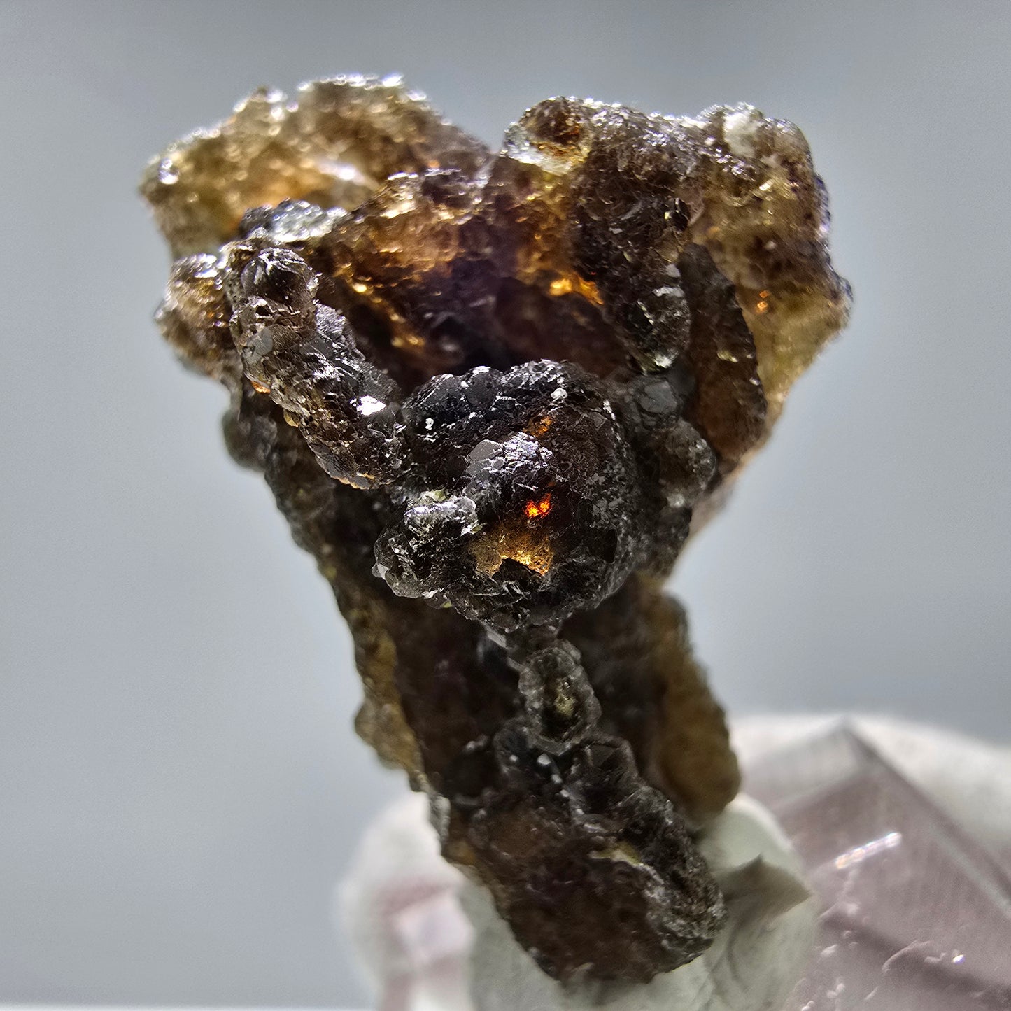 Phantom Fluorit Würfel braun, Muskovit Stufe Erongo, Namibia 41*28*21mm Sammlung