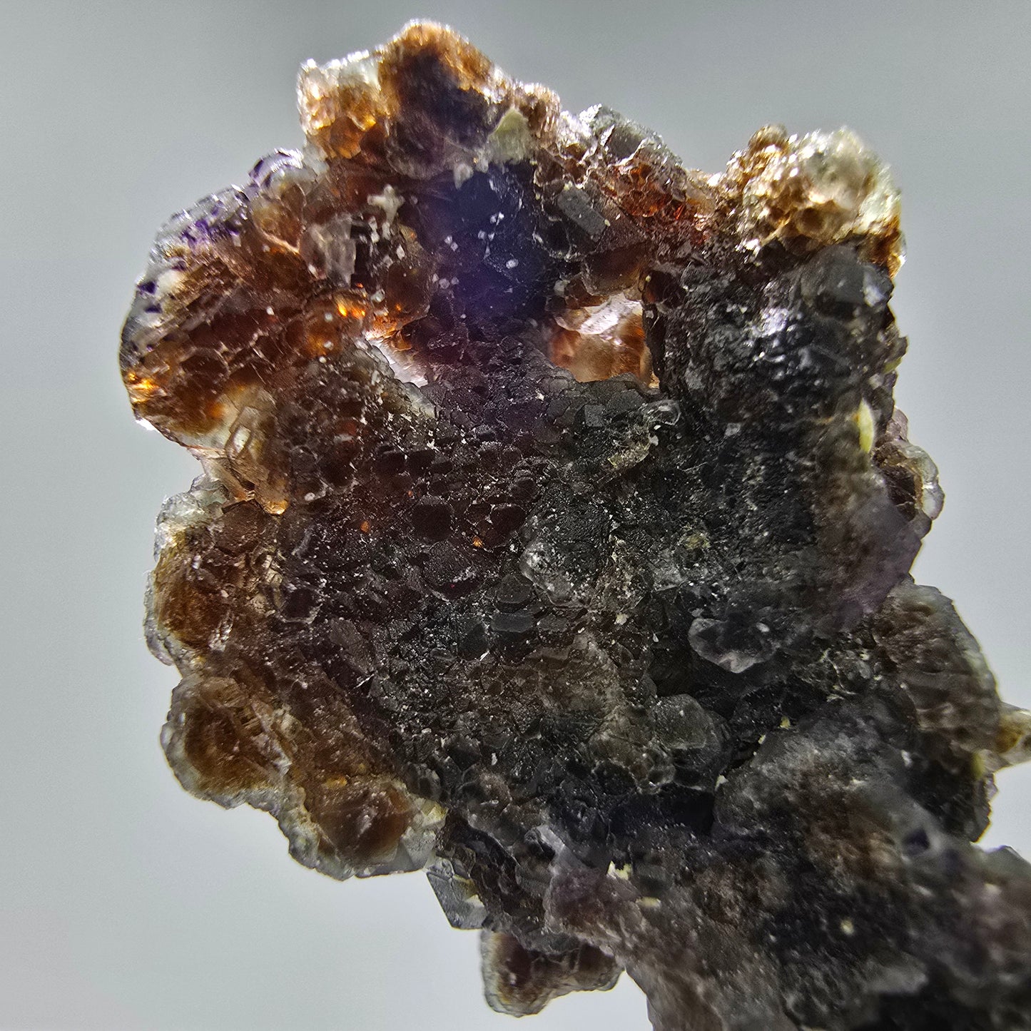 Phantom Fluorit Würfel lila braun, Muskovit Stufe Erongo, Namibia 41*25*29mm