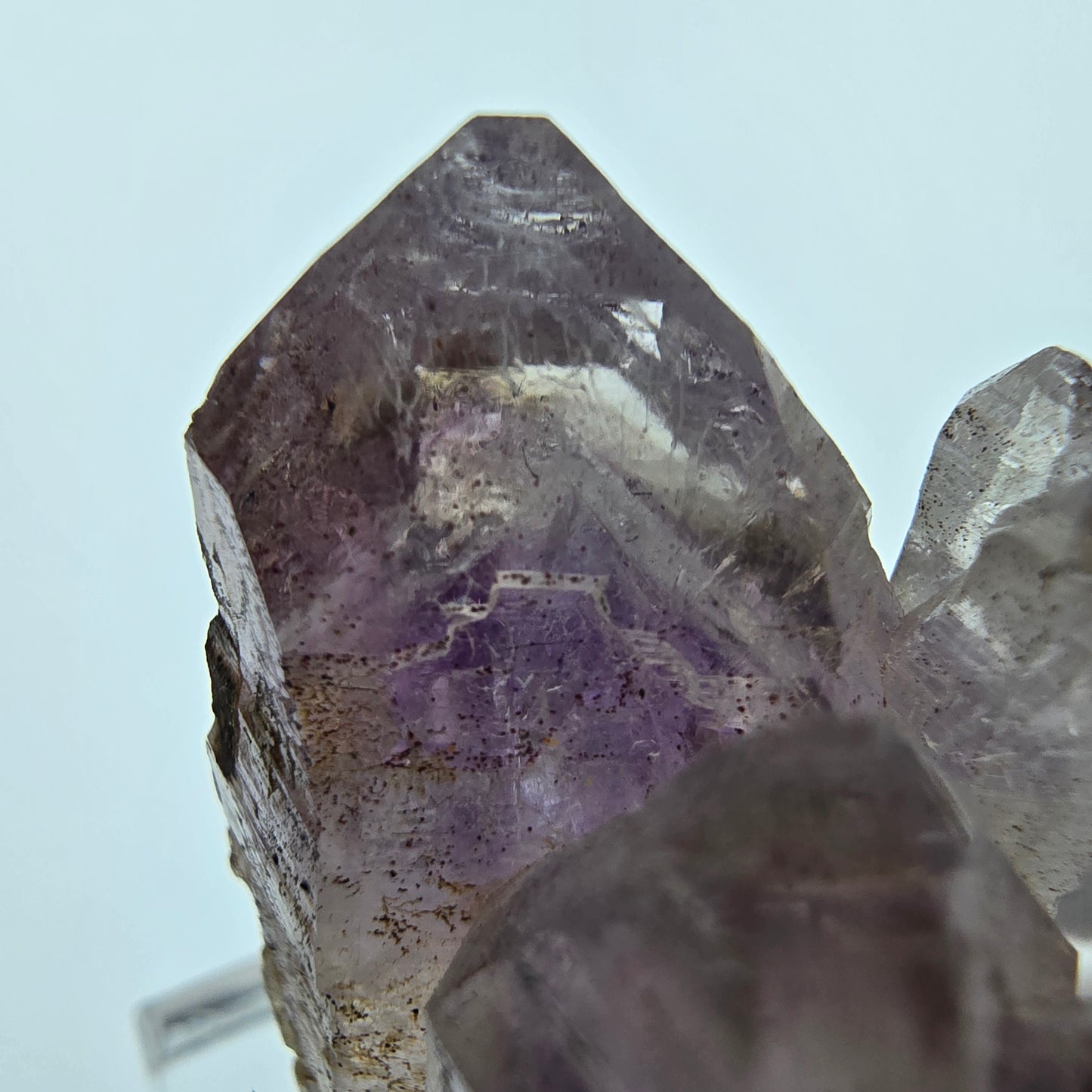 Amas de sceptres d'améthyste fantôme transparent violet brun Goboboseb, Namibie 36*27*20mm