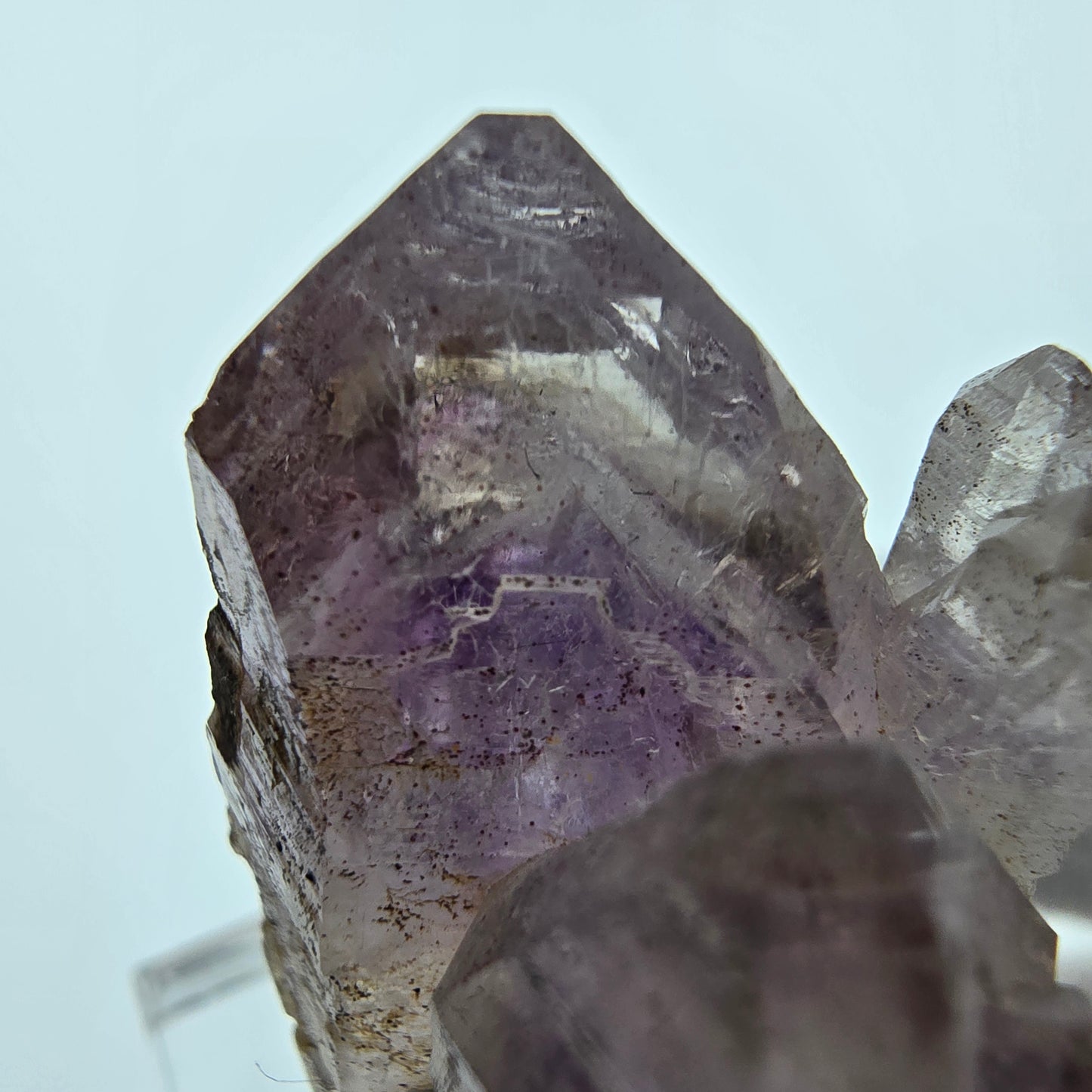 Amas de sceptres d'améthyste fantôme transparent violet brun Goboboseb, Namibie 36*27*20mm