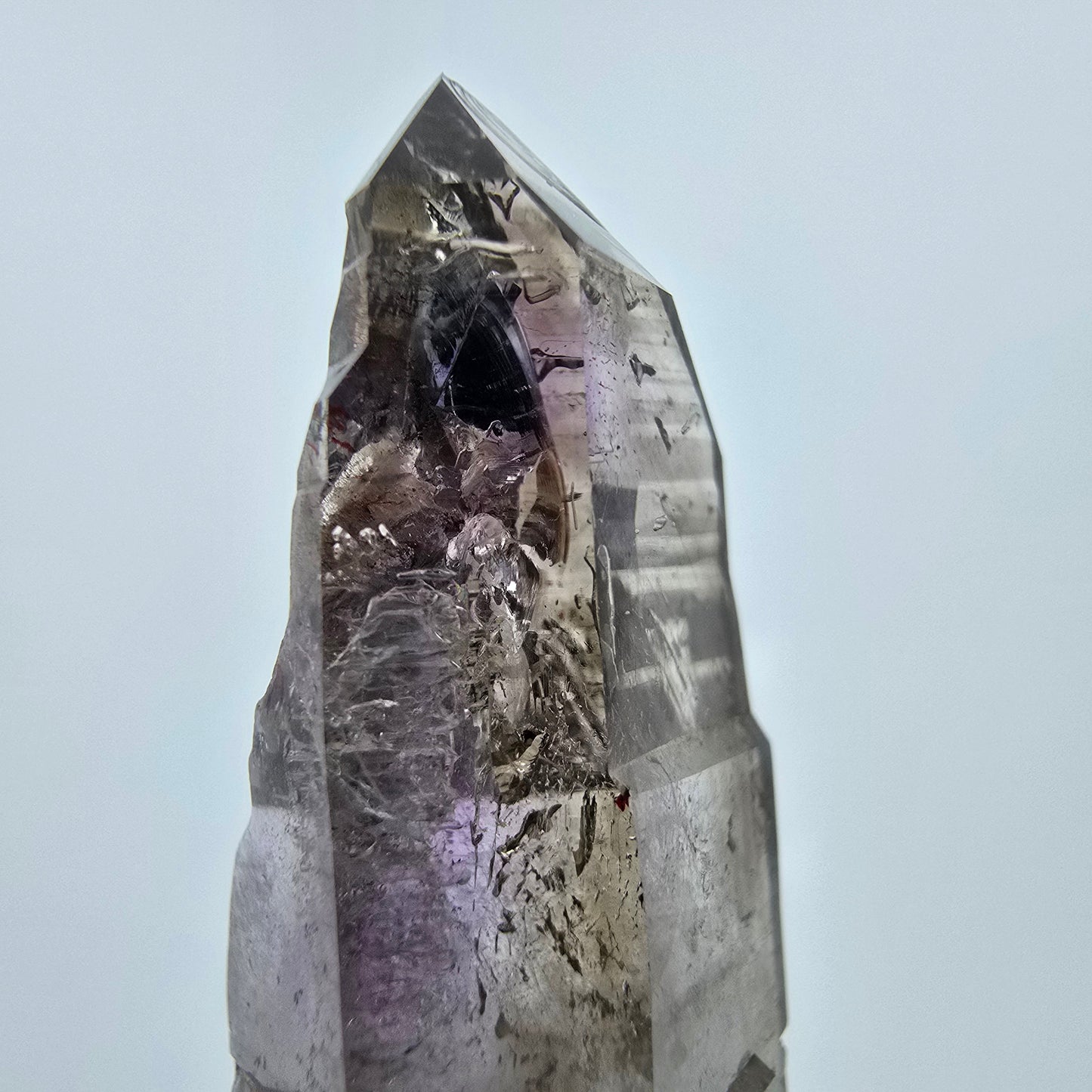 Enhydro Harlekin Amethyst DT Zepter, 1x Blase Goboboseb, Namibia 45*20*17mm