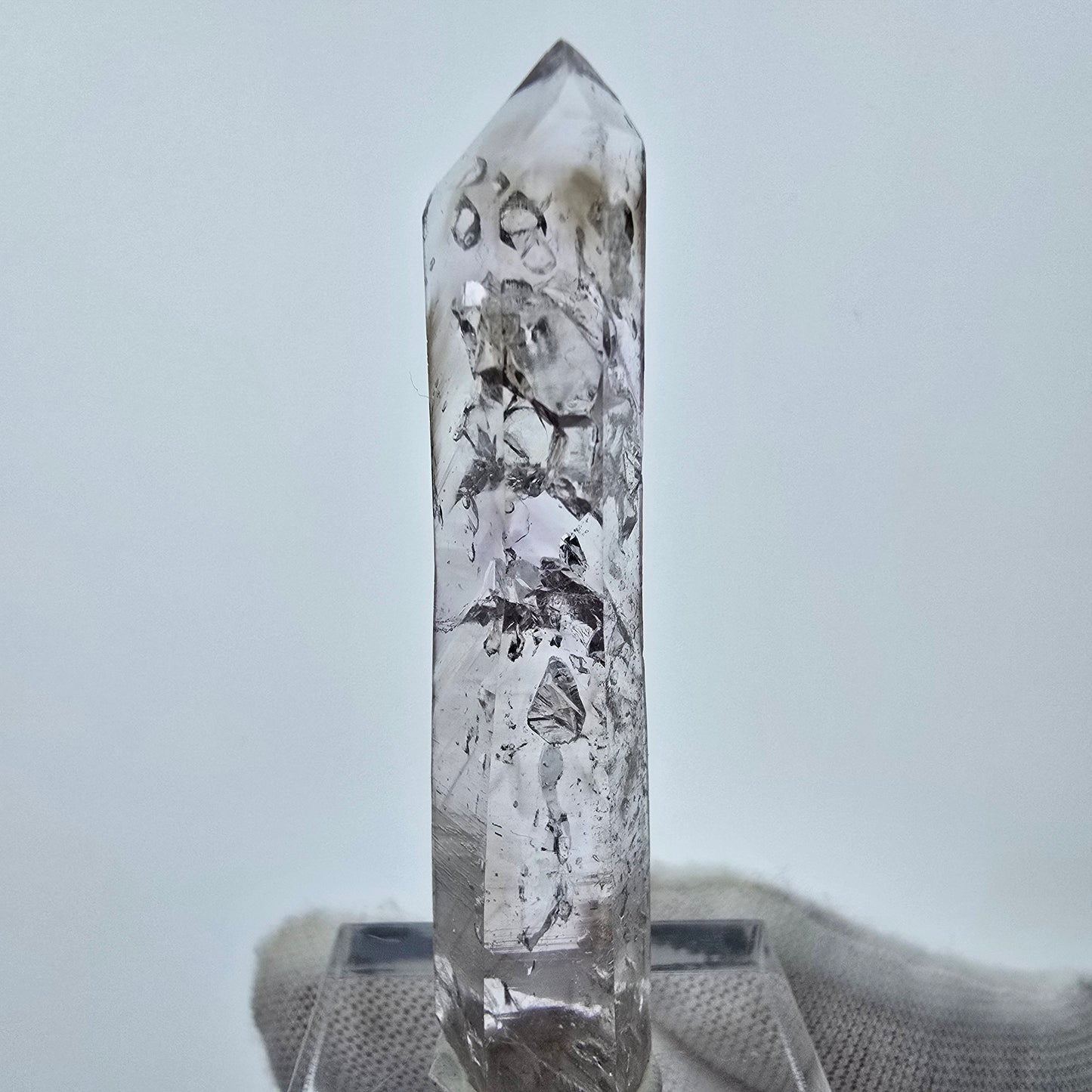 Sceptre en quartz fumé fantôme Enhydro 1x Bubble Goboboseb, Namibie 50*10*7mm Collection