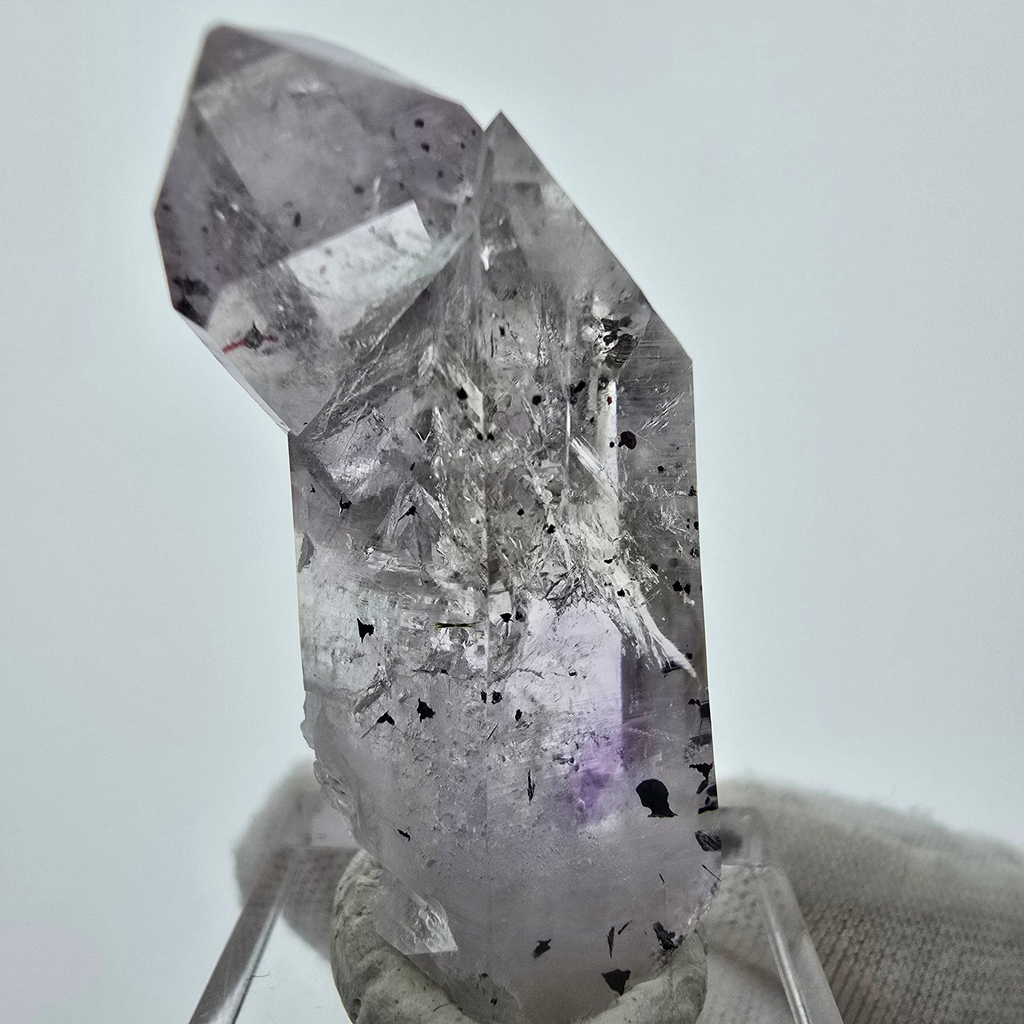 Harlekin Phantom Amethyst mit Analcim Streep Mine Goboboseb Namibia 41*30*17mm
