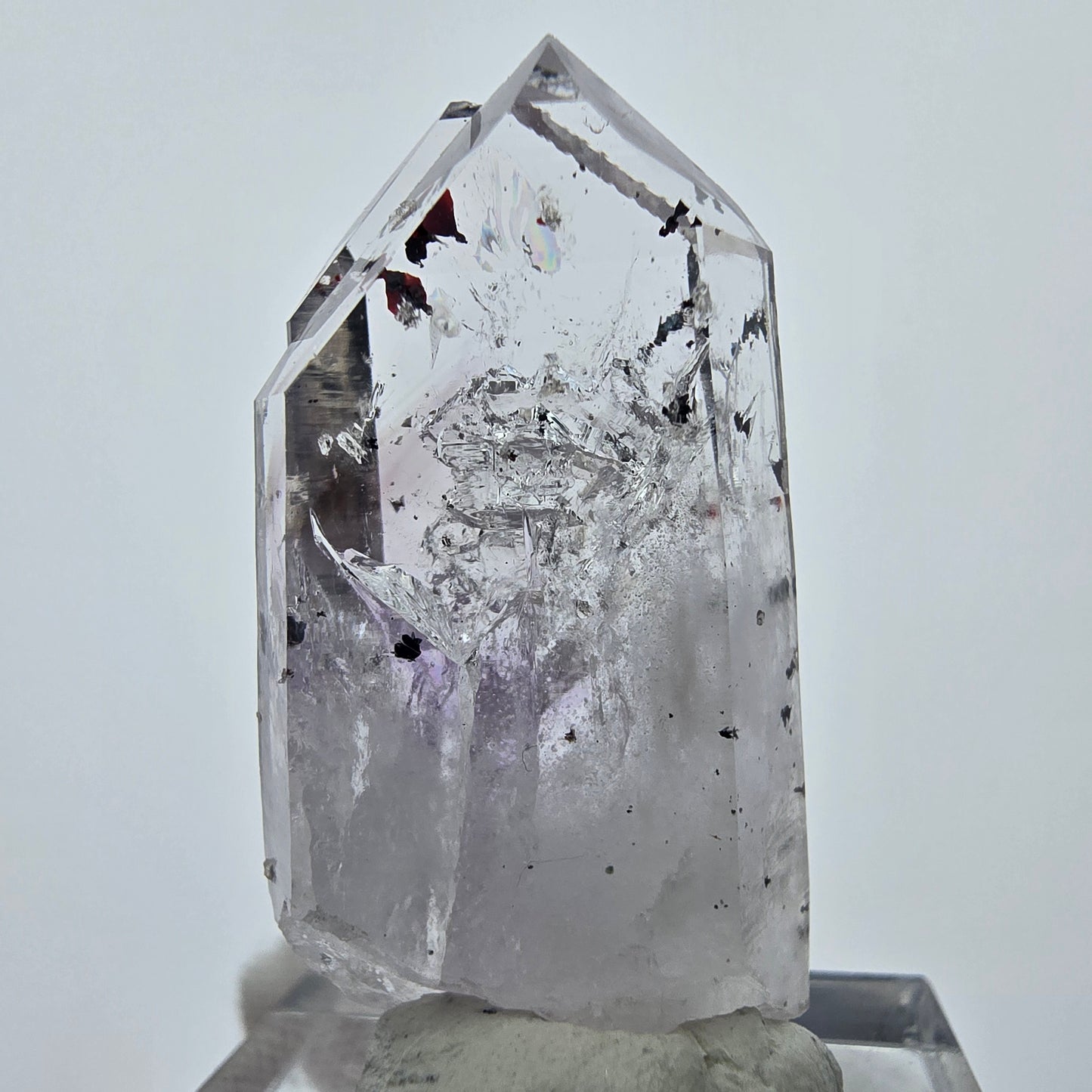 Harlekin Phantom Amethyst mit Analcim Streep Mine Goboboseb Namibia 36*18*10mm