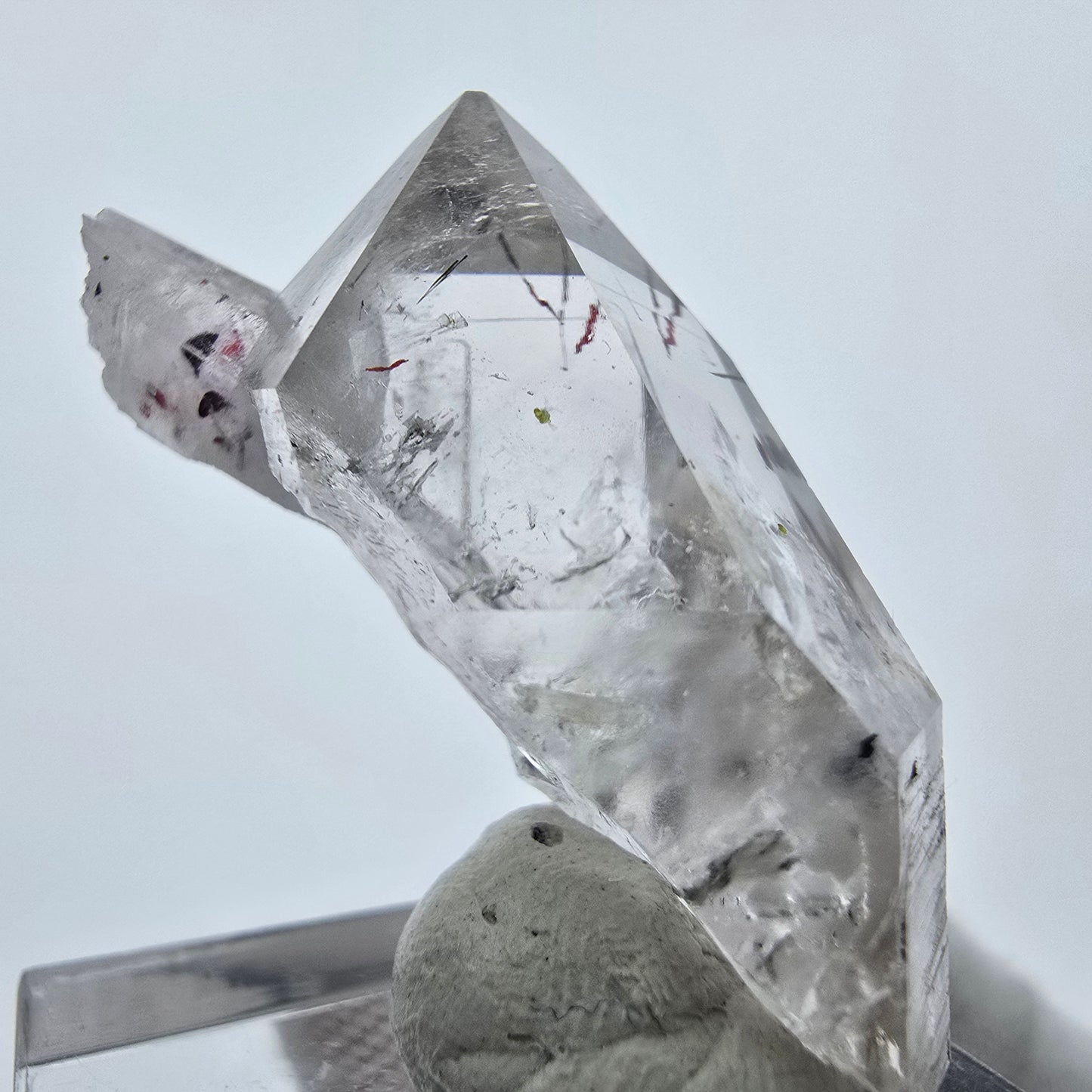 Clear Harlequin Quartz with Prehnite Streep Mine Goboboseb Namibia 39*23*16mm
