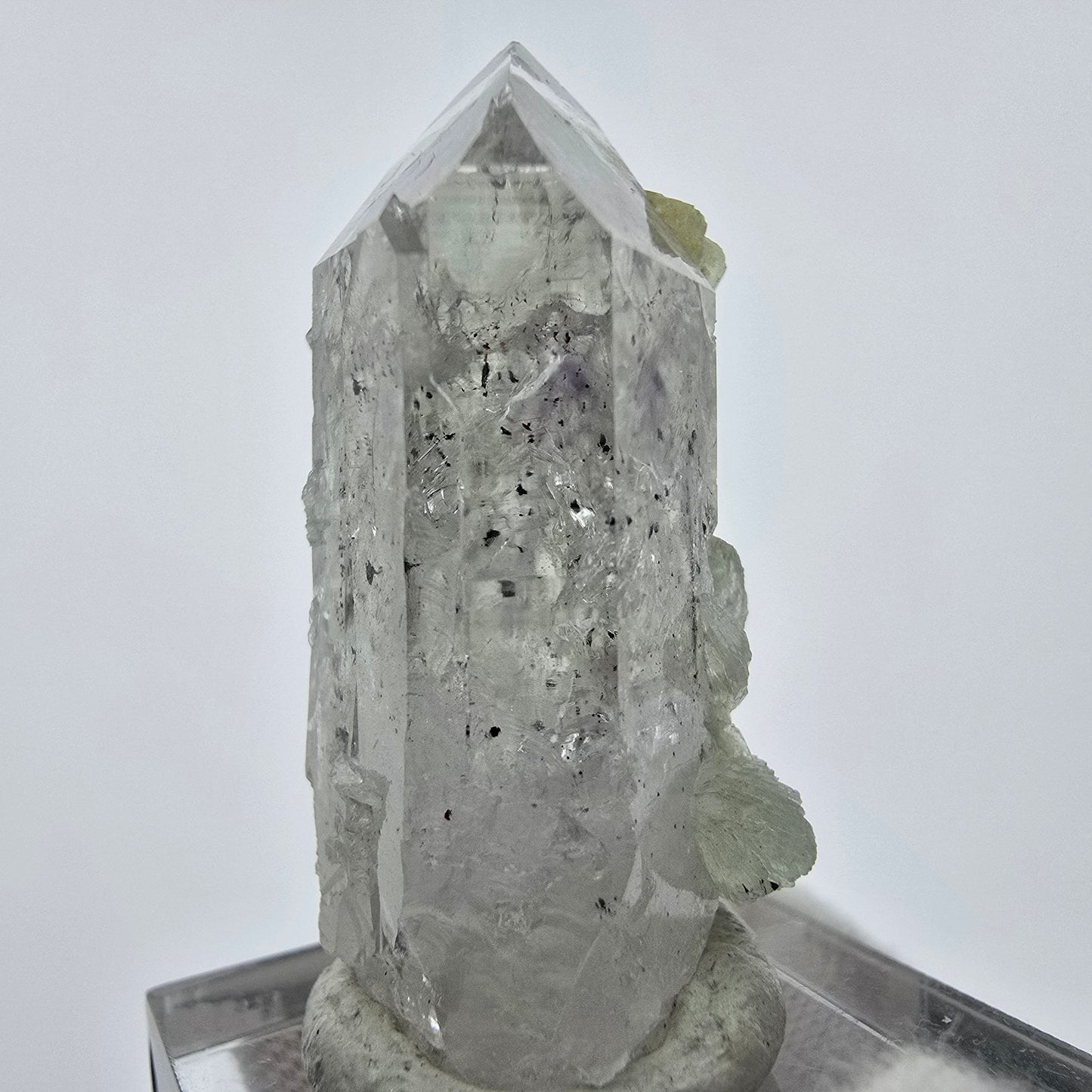 Enhydro Harlekin Amethyst mit Prehnit Streep Mine Goboboseb Namibia 40*20*17mm