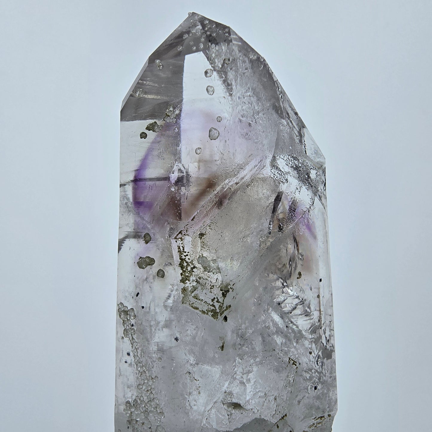 Améthyste fantôme Enhydro Prehnite Hématite Analcim Streep Mine Namibie 67*24*19mm