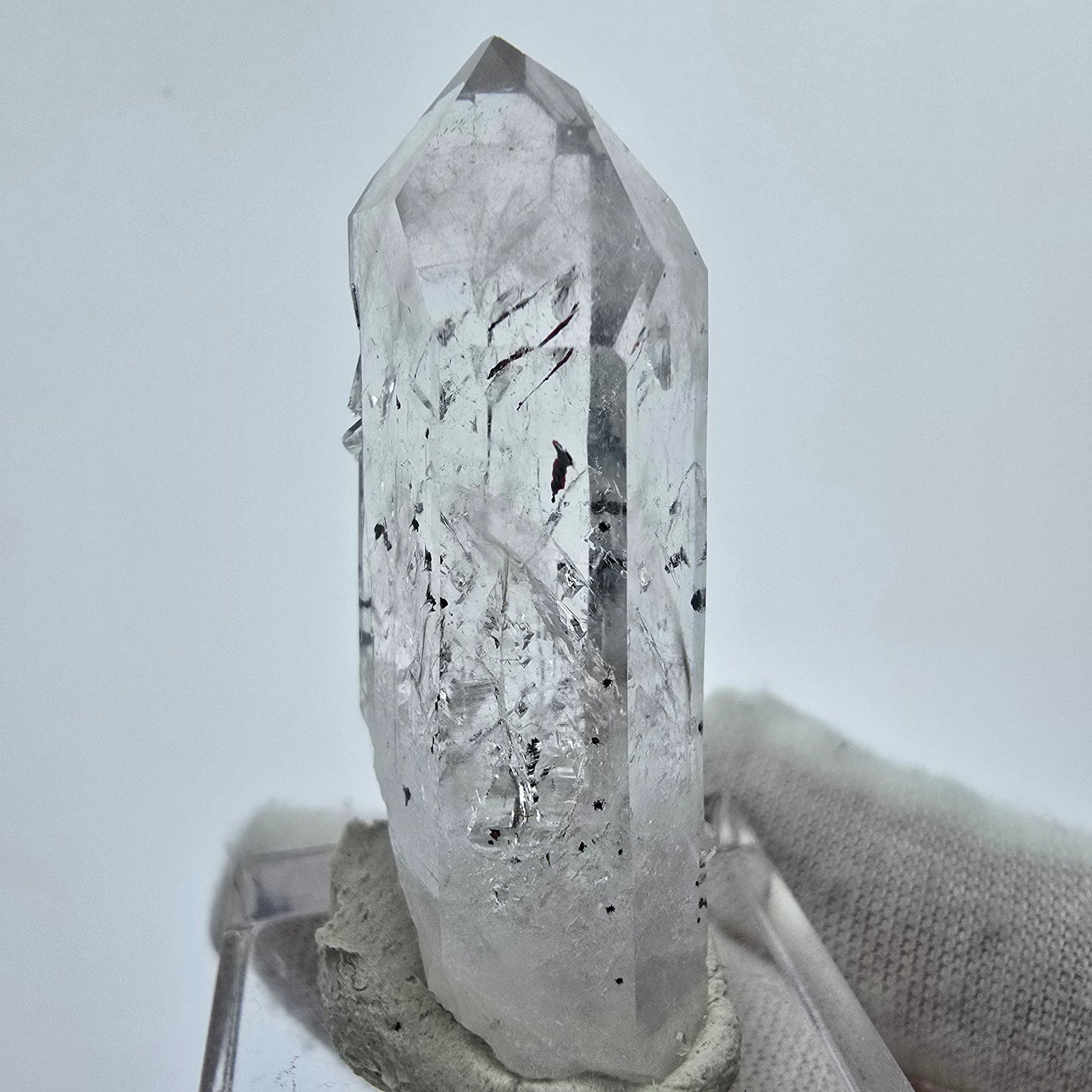 Cristal de quartz fantôme Harlequin Streep Mine Goboboseb Namibie 44*16*11mm