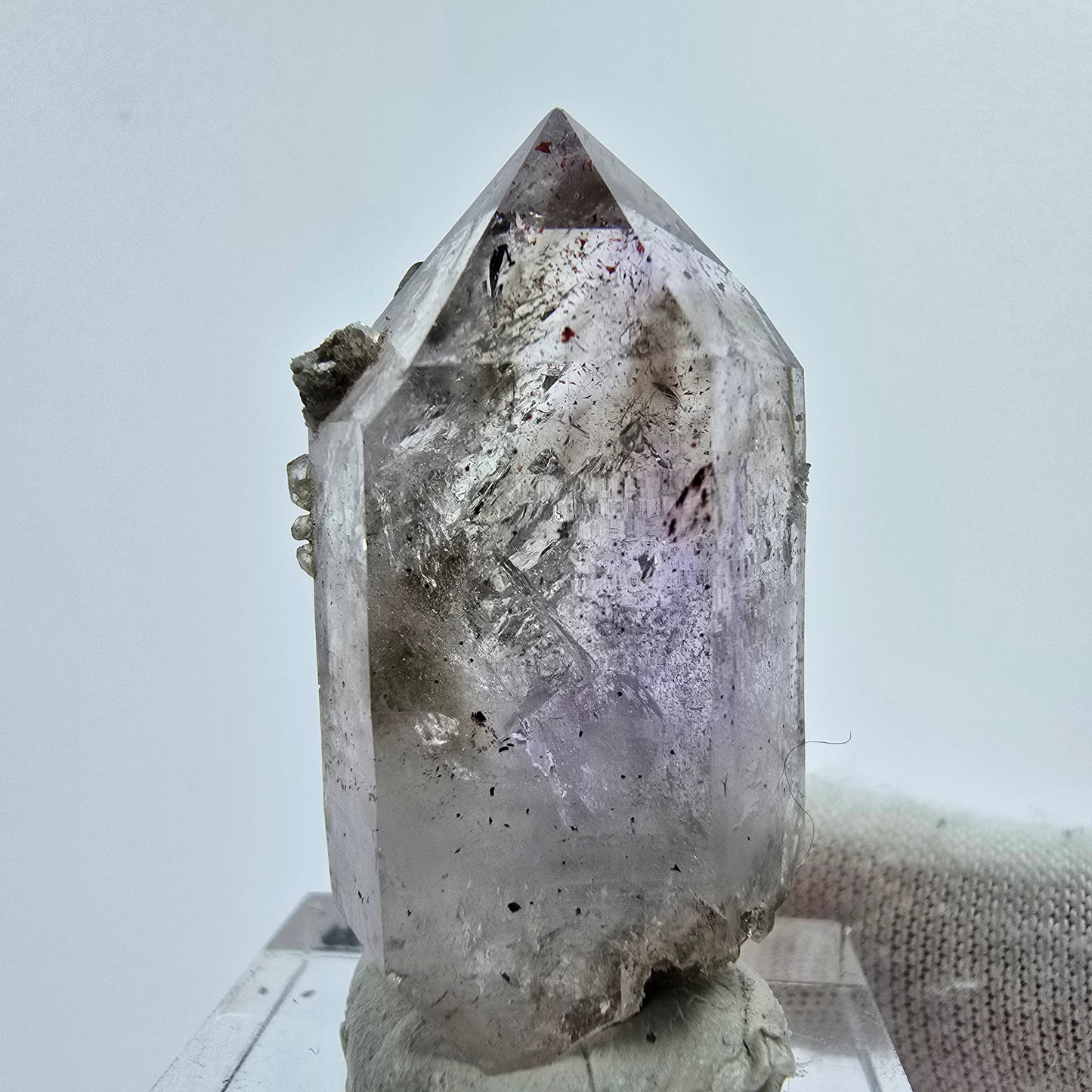 Harlekin Enhydro Amethyst mit Calcit Goboboseb, Namibia 38*20*15mm Sammlung
