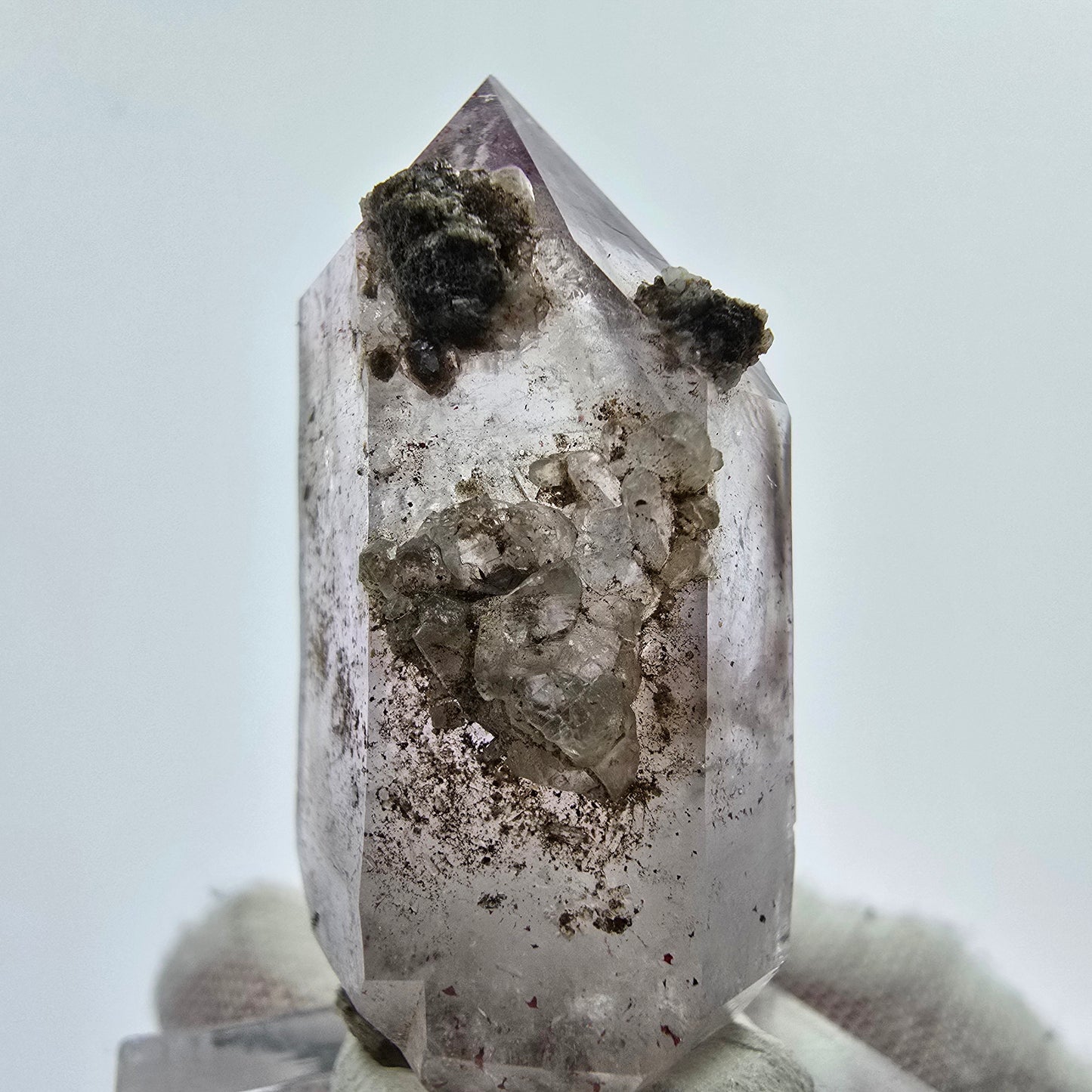 Harlekin Enhydro Amethyst mit Calcit Goboboseb, Namibia 38*20*15mm Sammlung