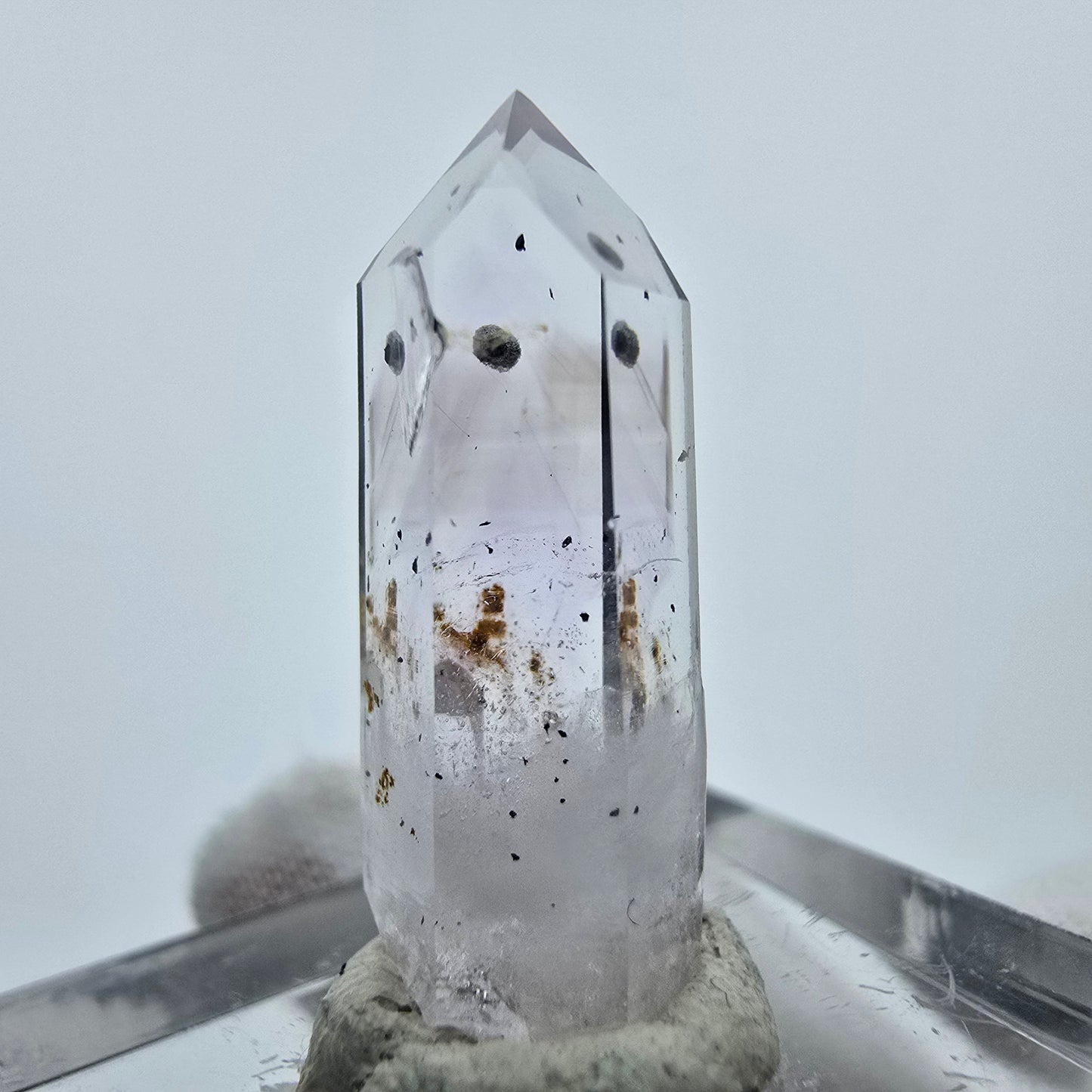 Phantom Amethyst Kristall mit Hämatit Streep Mine Goboboseb Namibia 25*10*8mm