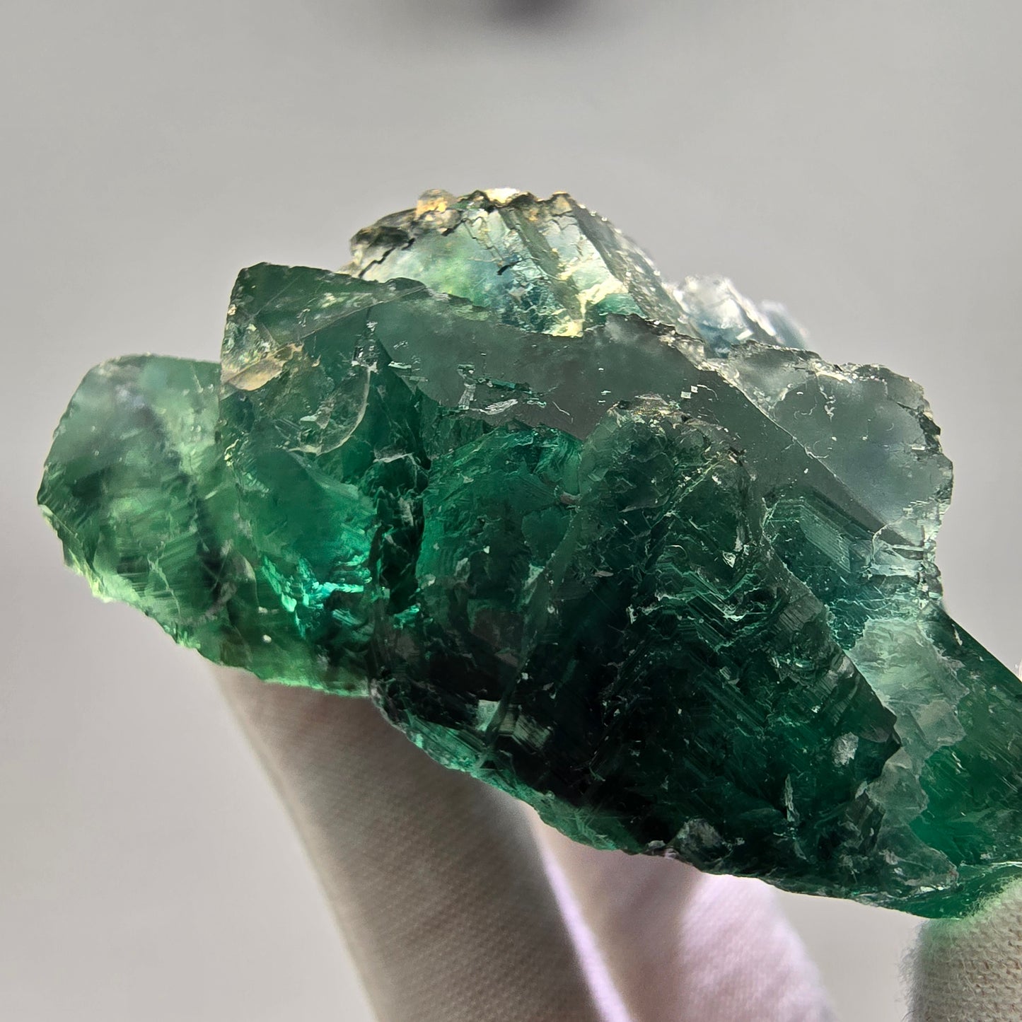Große Phantom Fluorit Würfel Stufe grün gelb Okorusu Namibia 73*67*38mm Sammlung