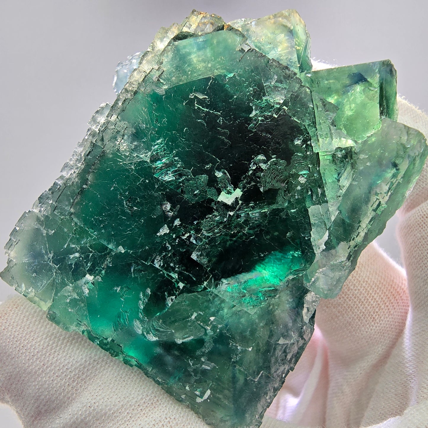 Große Phantom Fluorit Würfel Stufe grün gelb Okorusu Namibia 73*67*38mm Sammlung