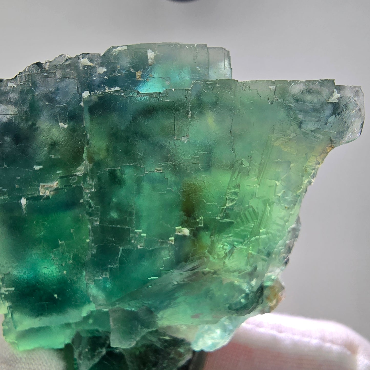 Große Phantom Fluorit Würfel Stufe grün braun Okorusu, Namibia 90*54*30mm