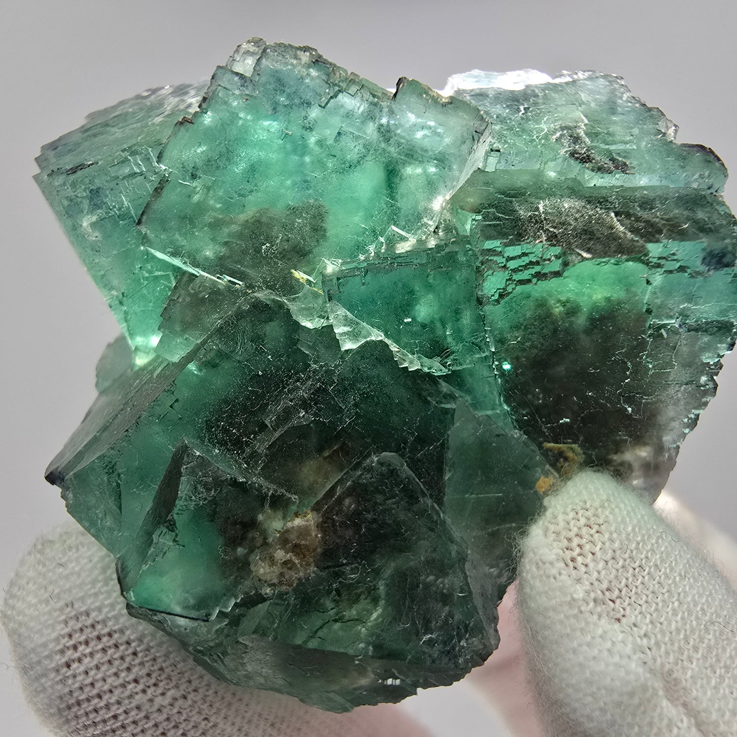 Seltene Phantom Fluorit Würfel Stufe grün lila zonar Okorusu, Namibia 52*51*30mm