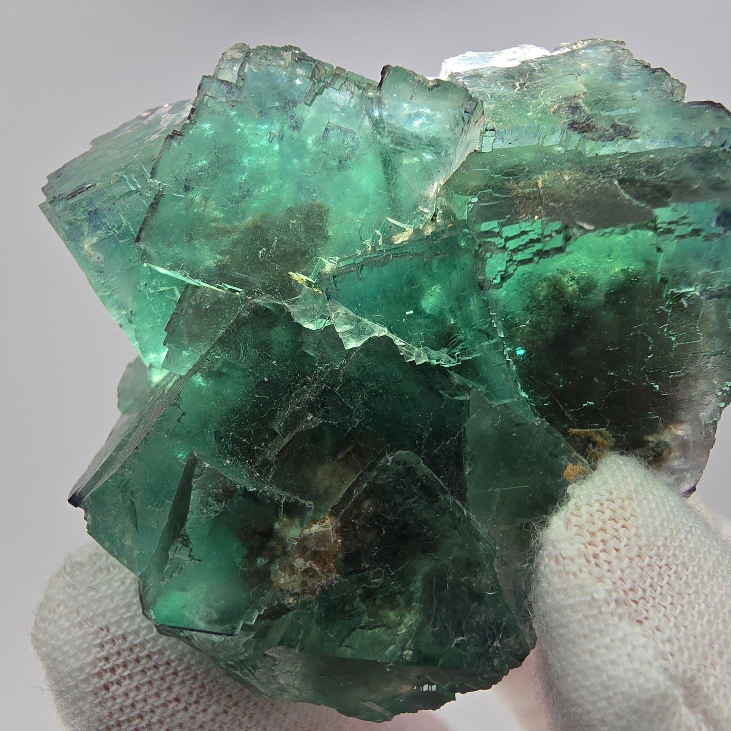 Seltene Phantom Fluorit Würfel Stufe grün lila zonar Okorusu, Namibia 52*51*30mm