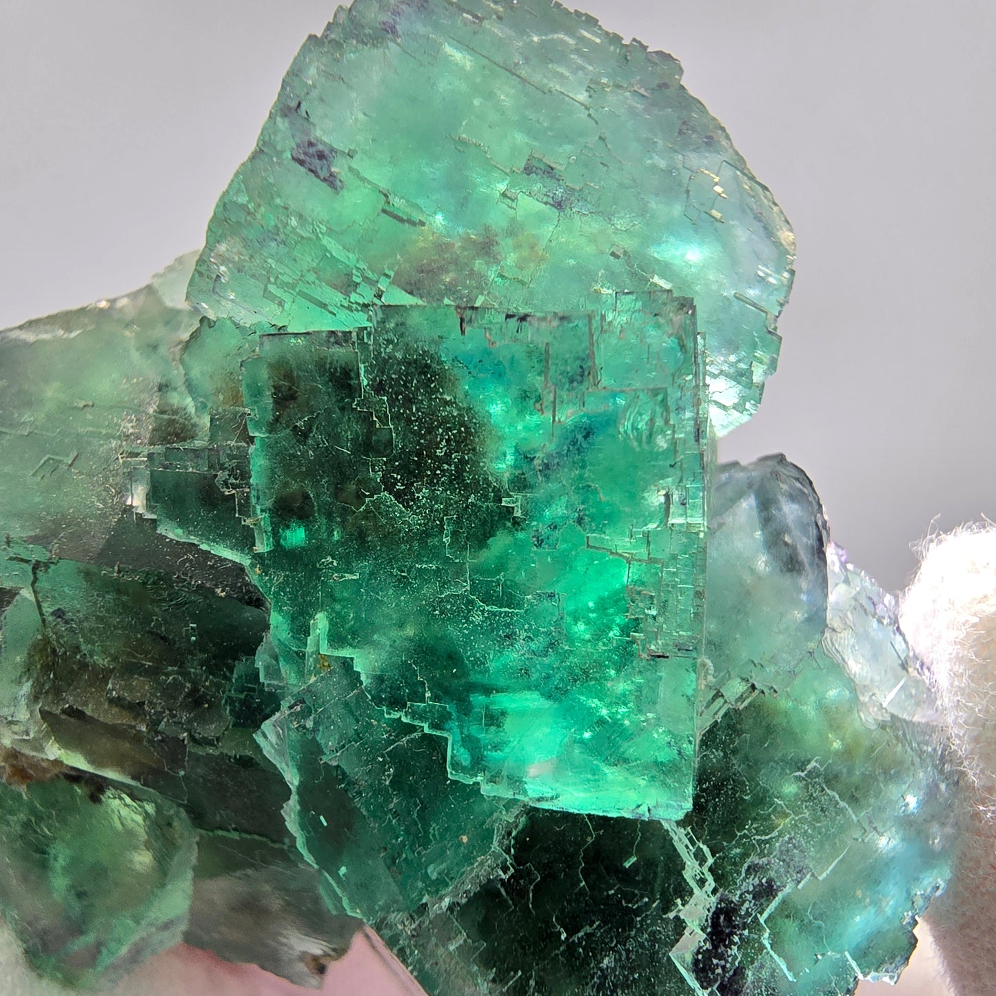Seltene Phantom Fluorit Würfel Stufe grün lila zonar Okorusu, Namibia 52*51*30mm