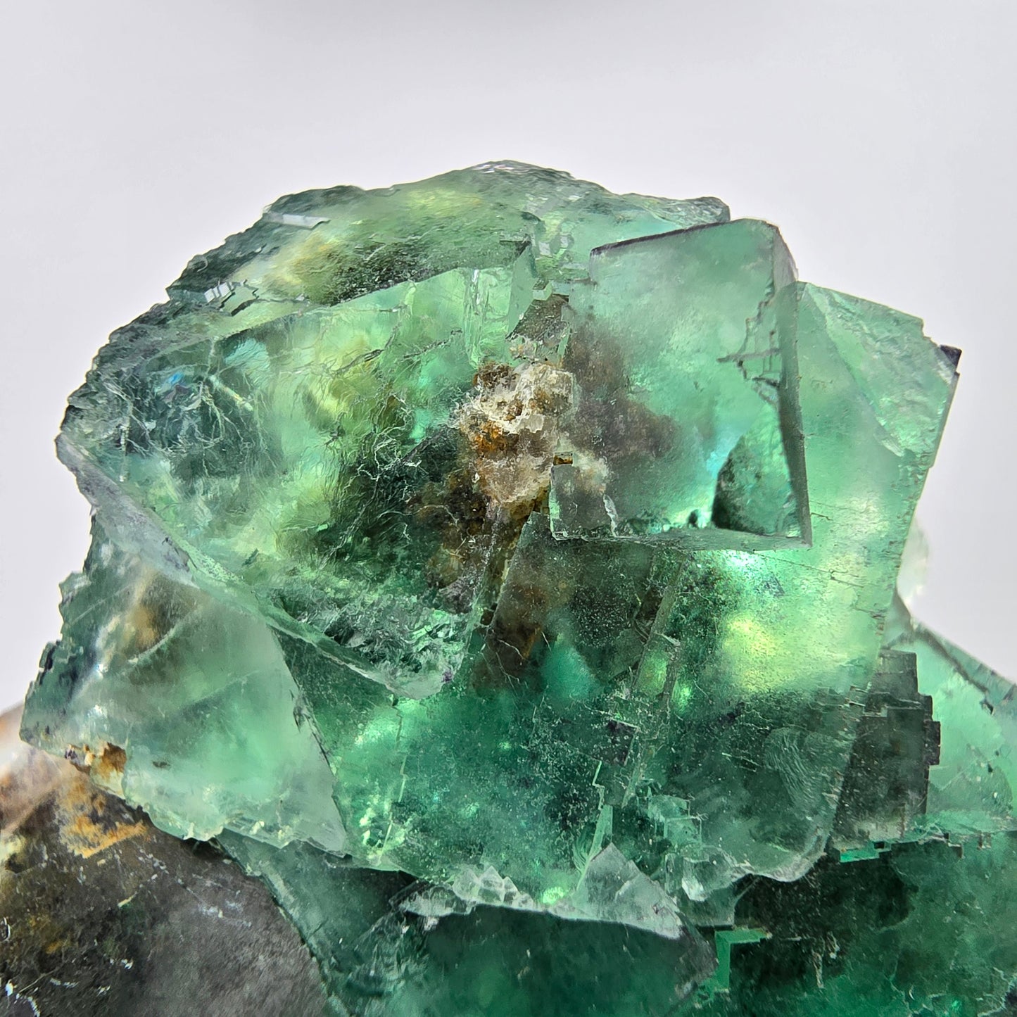 Seltene Phantom Fluorit Würfel Stufe grün lila zonar Okorusu, Namibia 52*51*30mm