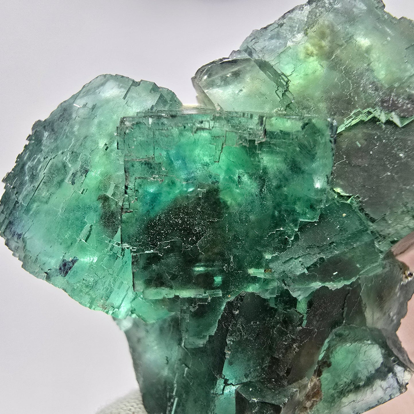 Seltene Phantom Fluorit Würfel Stufe grün lila zonar Okorusu, Namibia 52*51*30mm