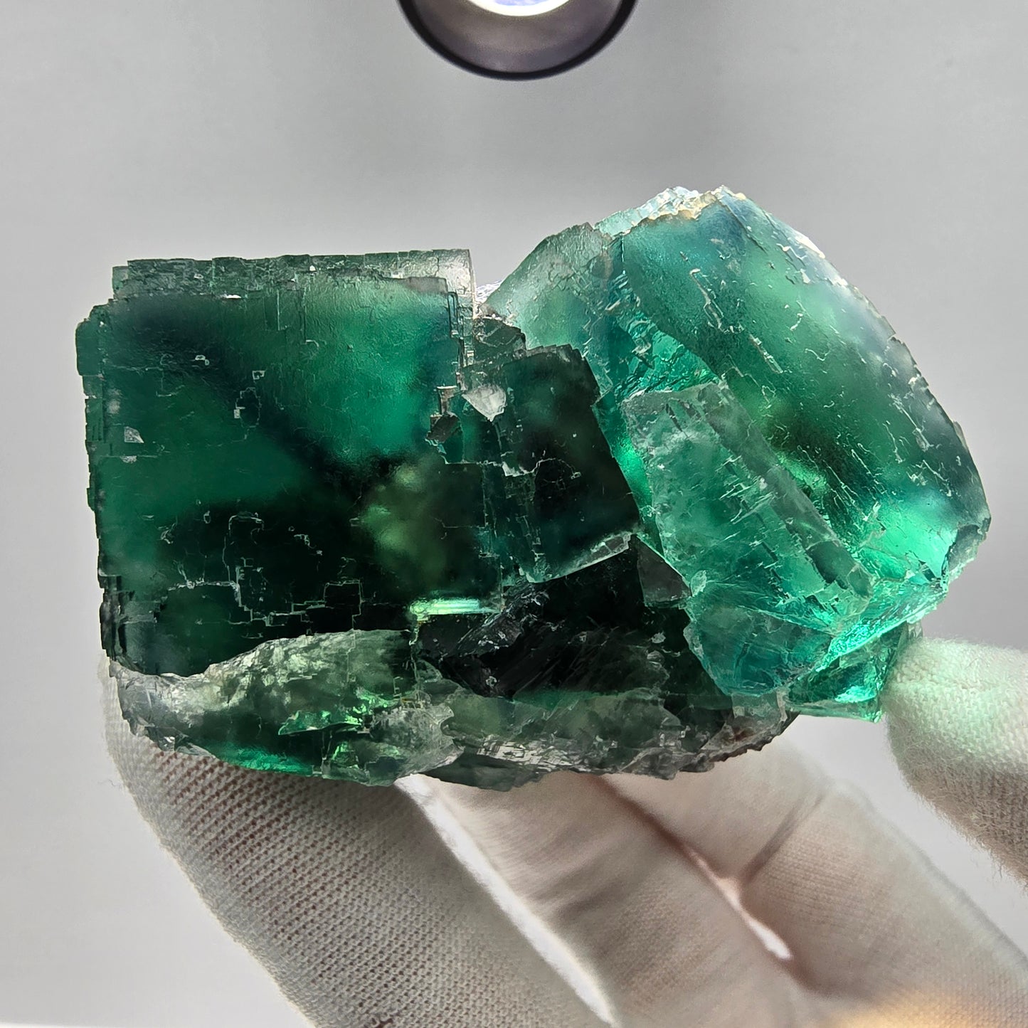 Große Phantom Fluorit Würfel Stufe grün parkettiert Okorusu, Namibia 71*58*46mm