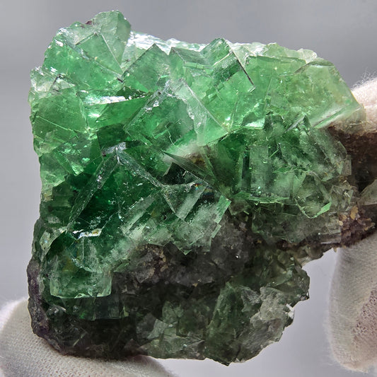 Okorusu vert de qualité cube de fluorite UV très clair, Collection namibie 58*58*23mm