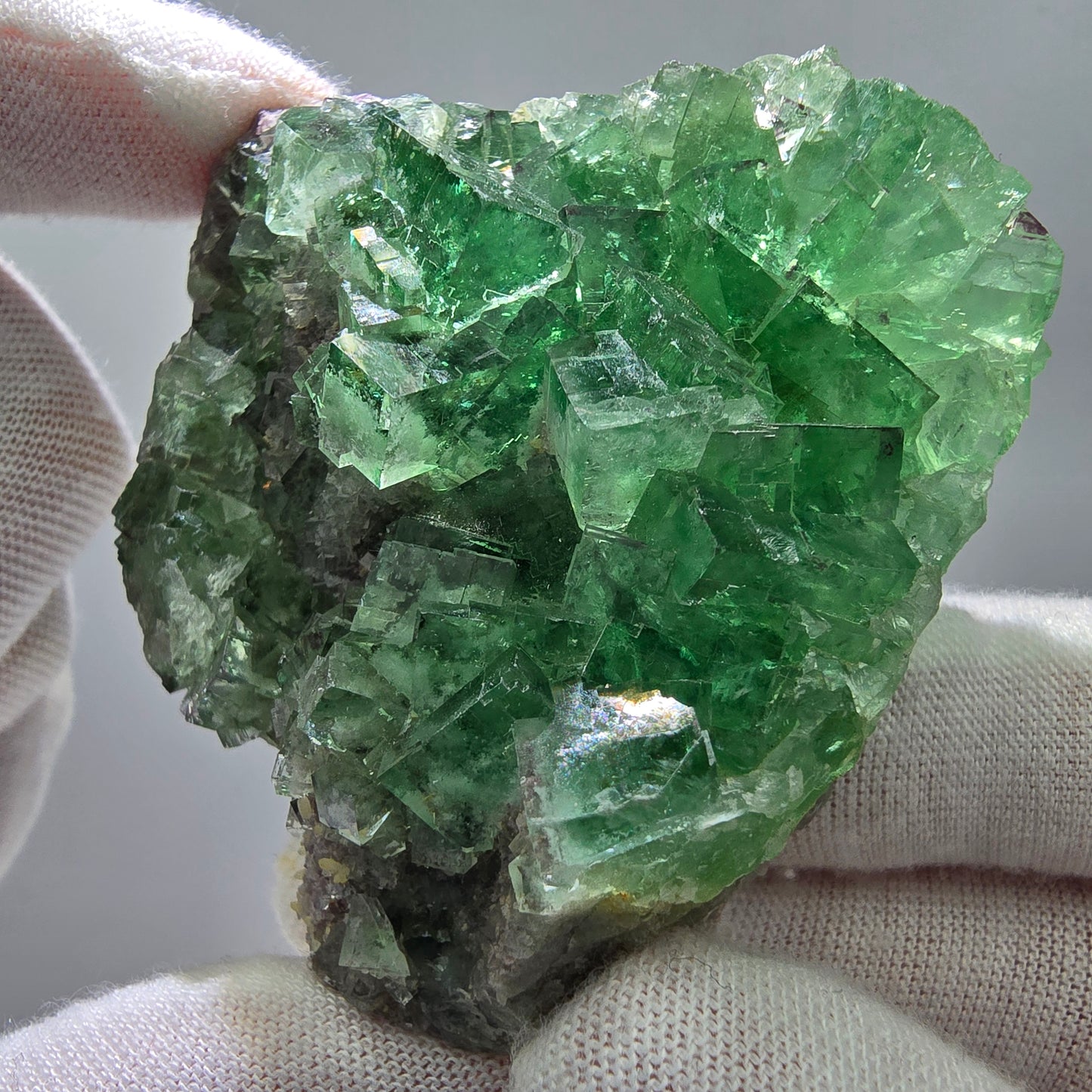 Sehr klare UV Fluorit Würfel Stufe grün Okorusu, Namibia 58*58*23mm Sammlung