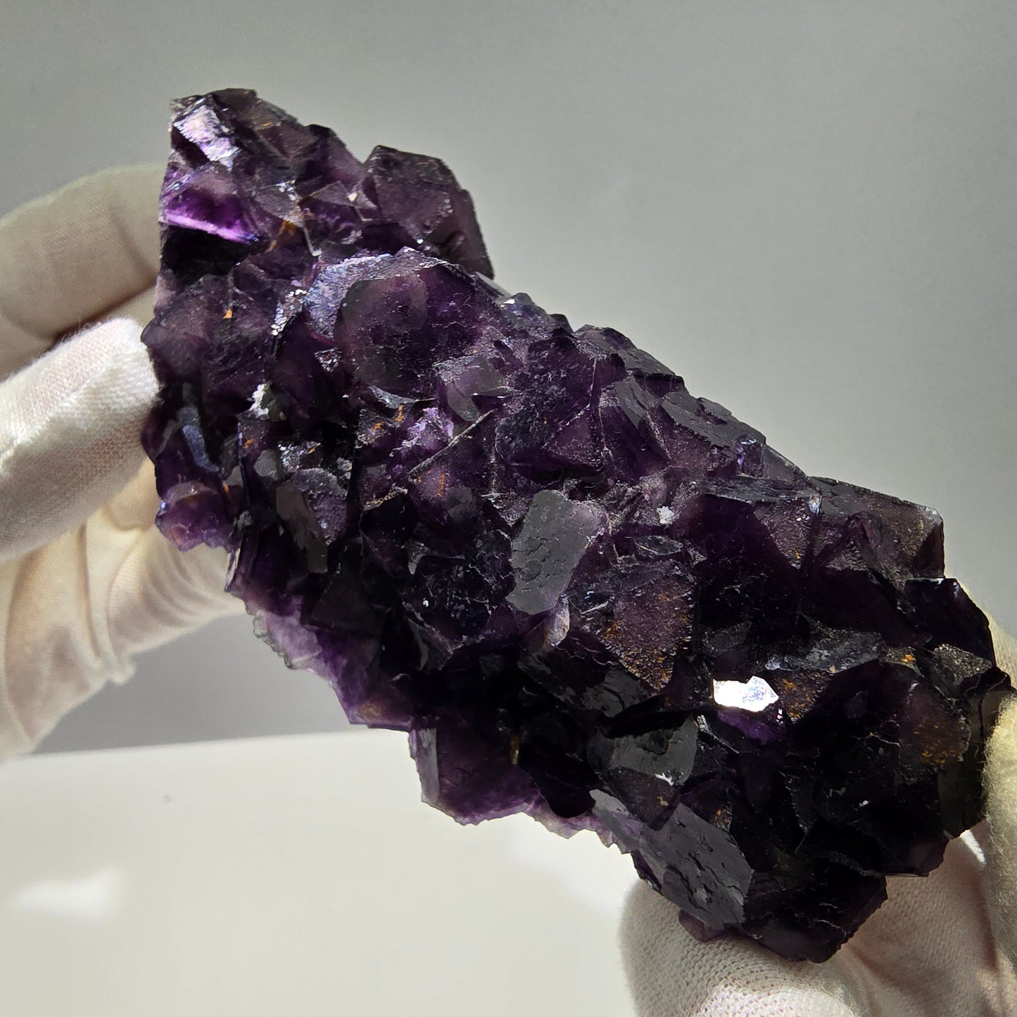 Große Phantom Fluorit Würfel Stufe lila Okorusu, Namibia 117*51*33mm Sammlung