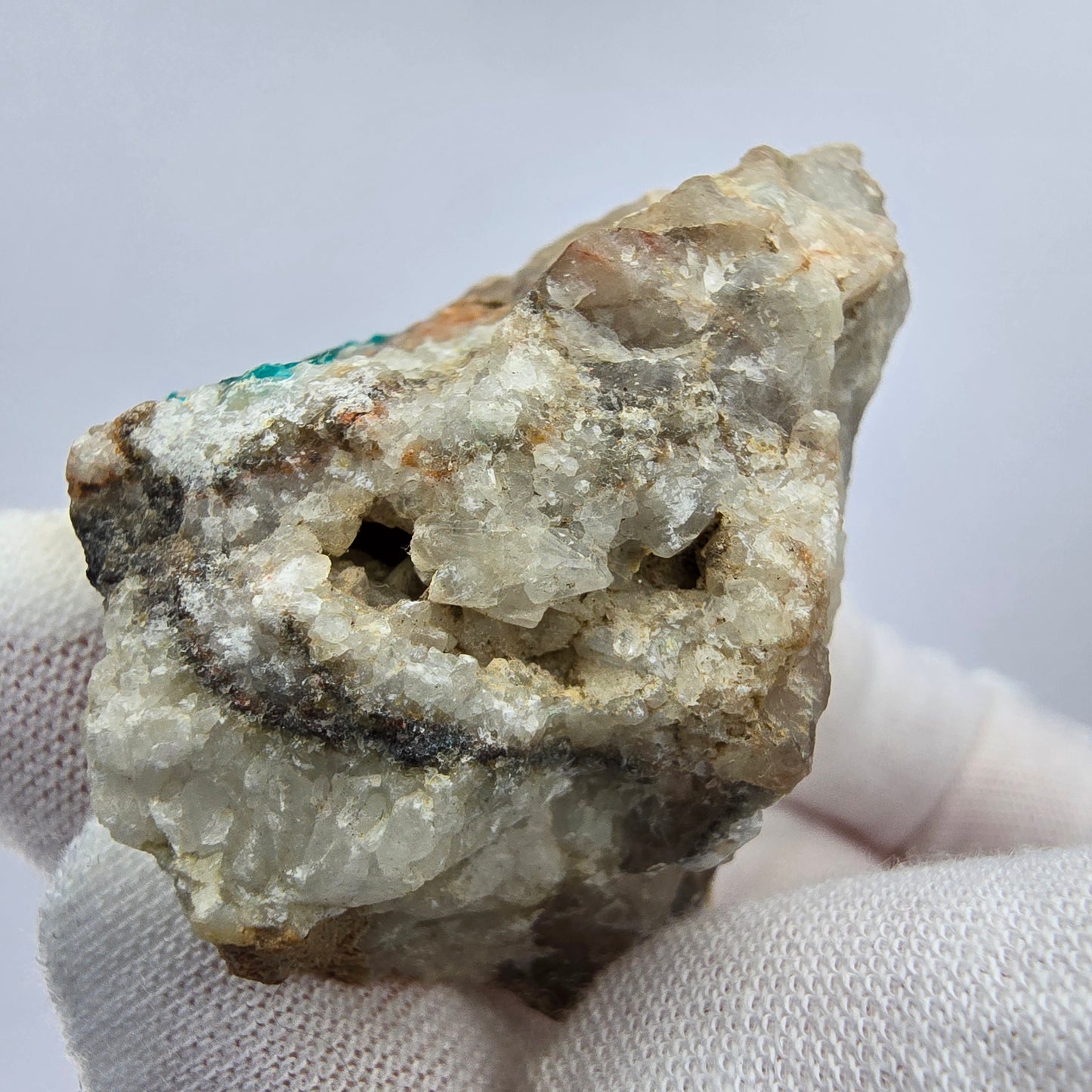 Rare Dioptase on Quartz Specimen Kaokoveld, Namibia 53*41*28mm Mineral Collection