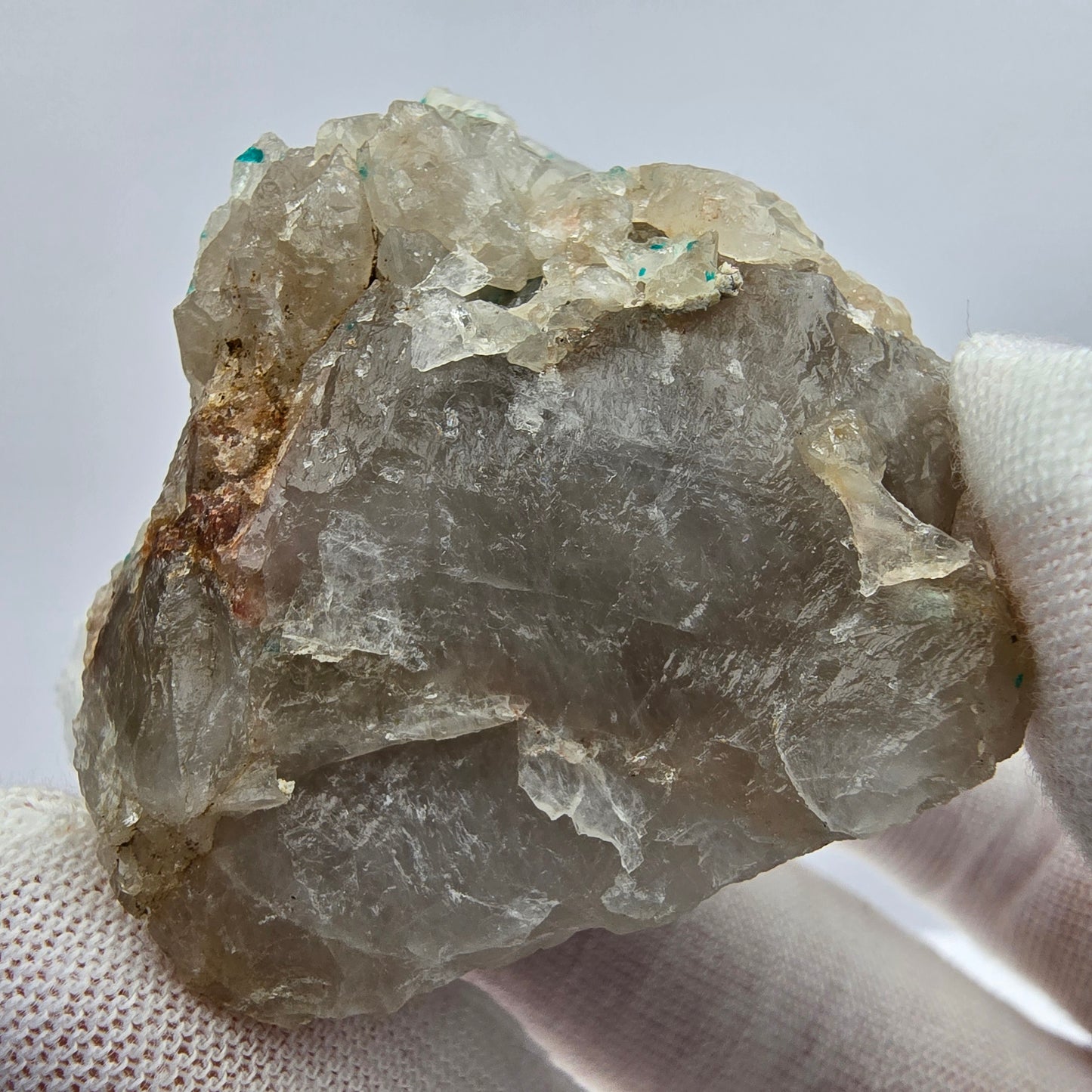 Seltene Dioptas auf Quarz Stufe Kaokoveld, Namibia 46*44*29mm Mineraliensammlung