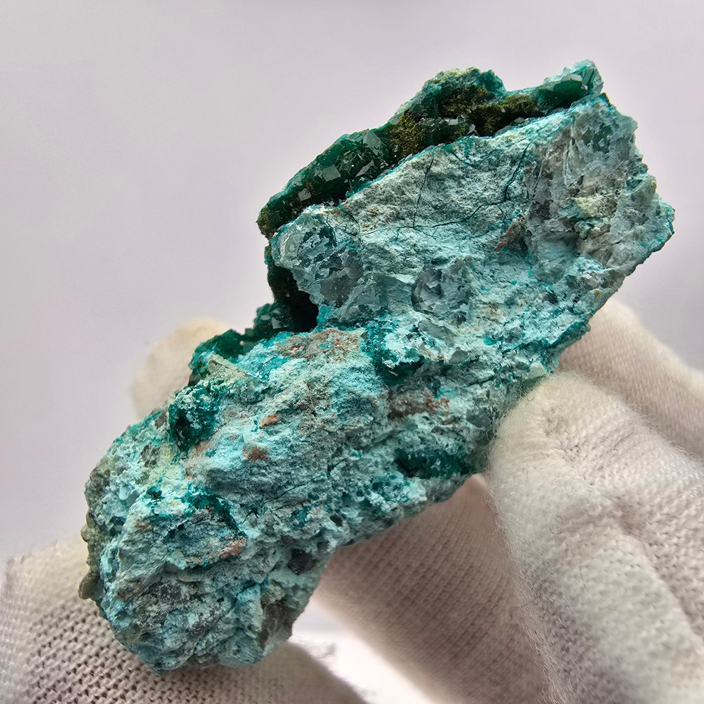 Seltene Dioptas, Chrysokoll Stufe Kaokoveld, Namibia 46*23*16mm Sammlung