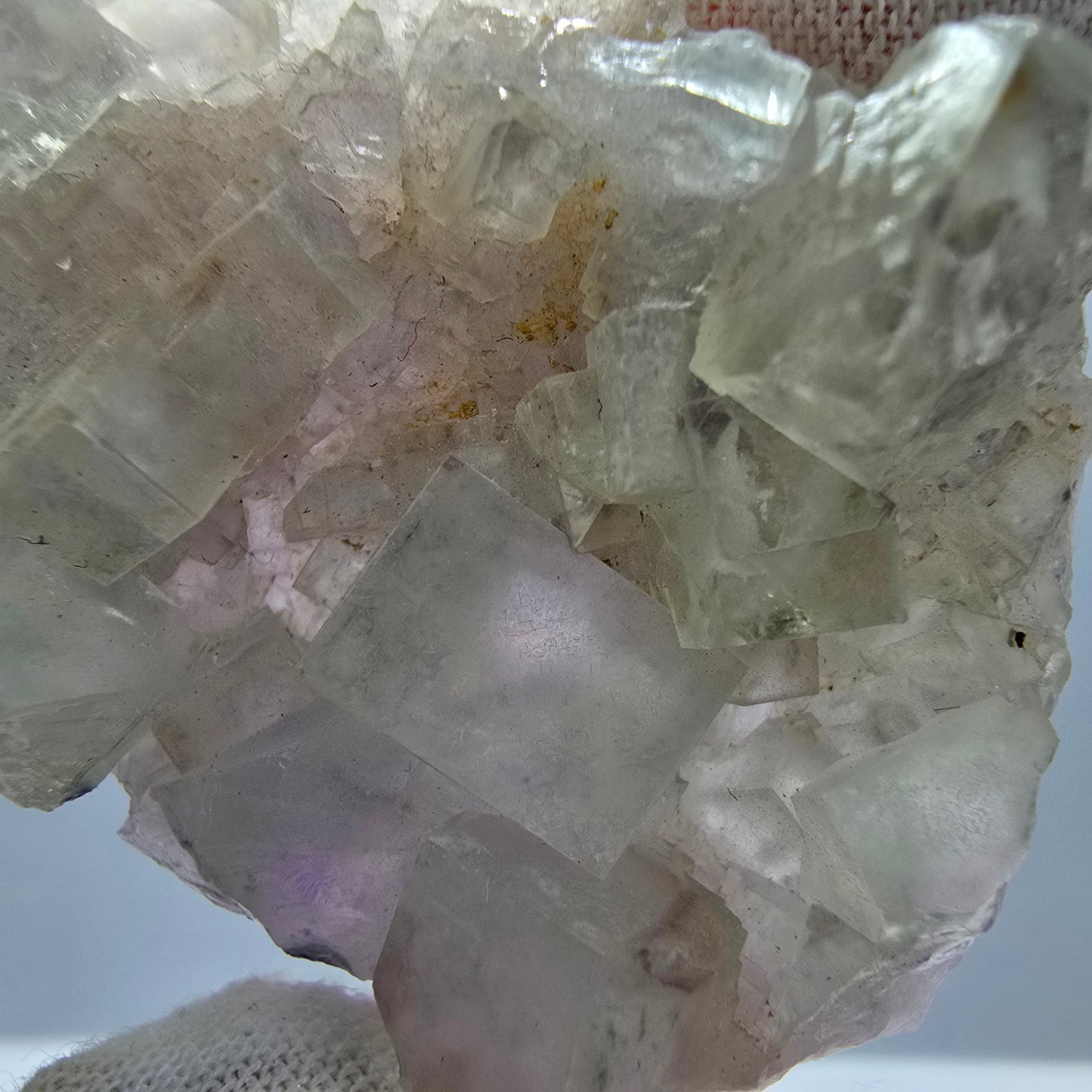 Seltene UV Phantom Fluorit Würfel Stufe grün lila Brandberg, Namibia 58*33*20mm