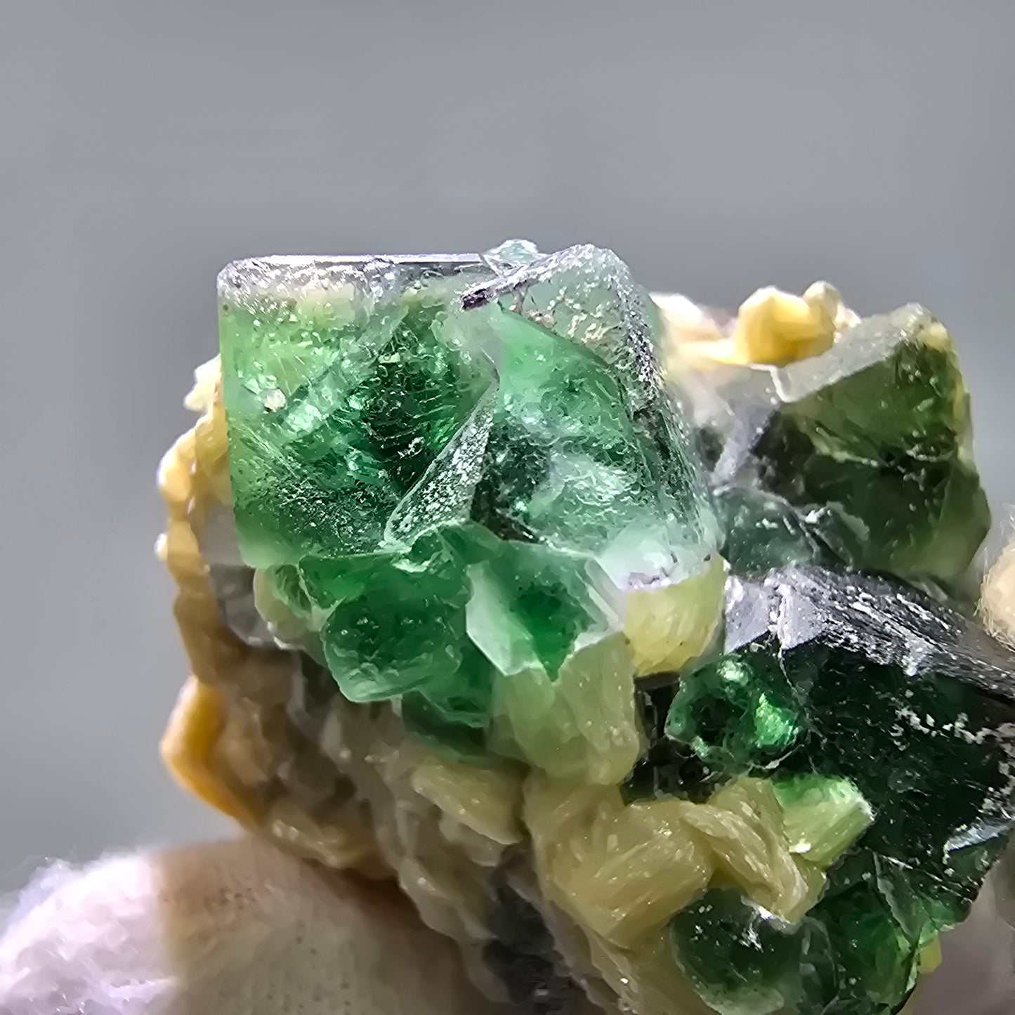 Phantom Fluorit Würfel, Muskovit Stufe Erongo, Namibia 37*31*27mm Sammlung