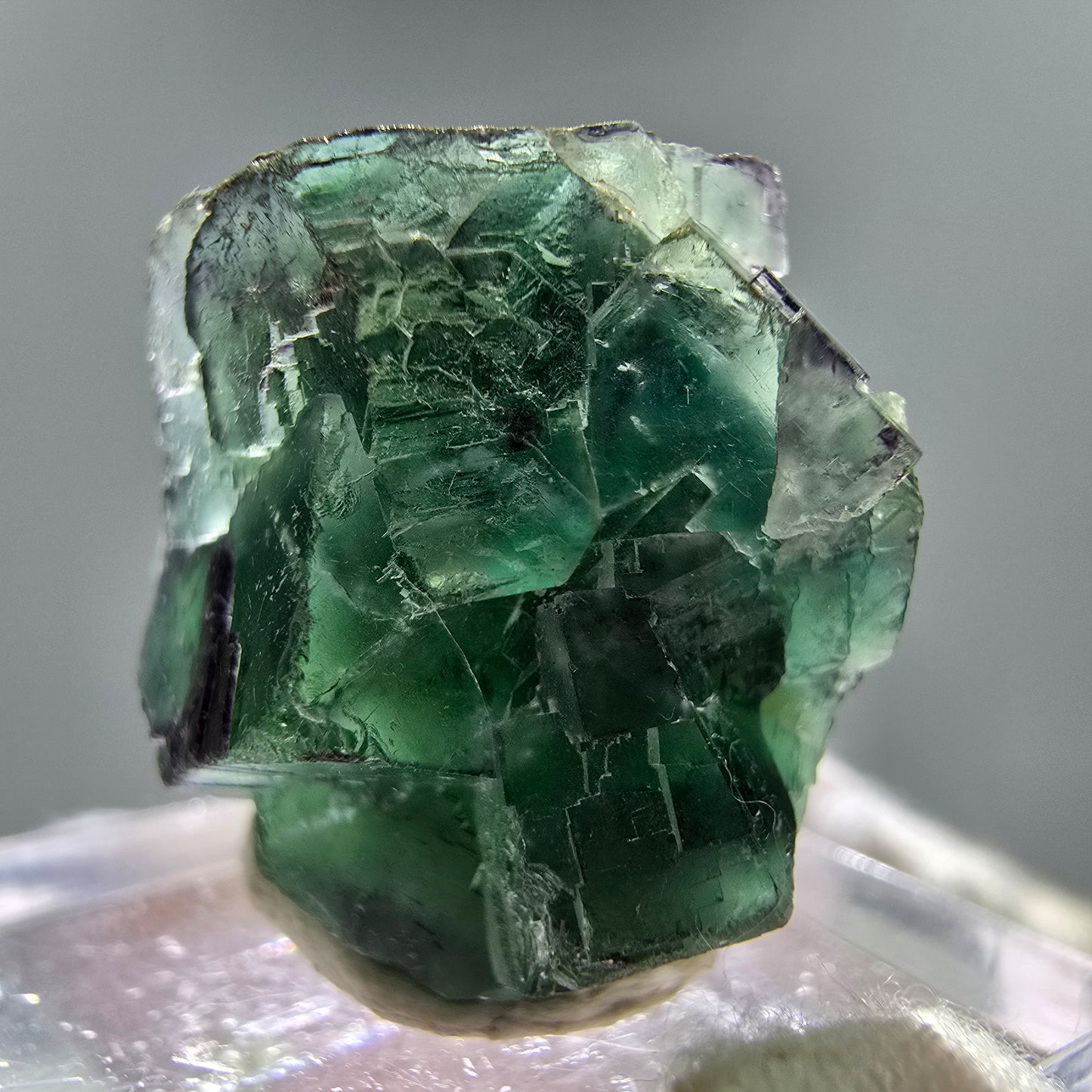 Seltene Phantom Fluorit Würfel Stufe grün Erongo, Namibia 25*22*15mm Sammlung