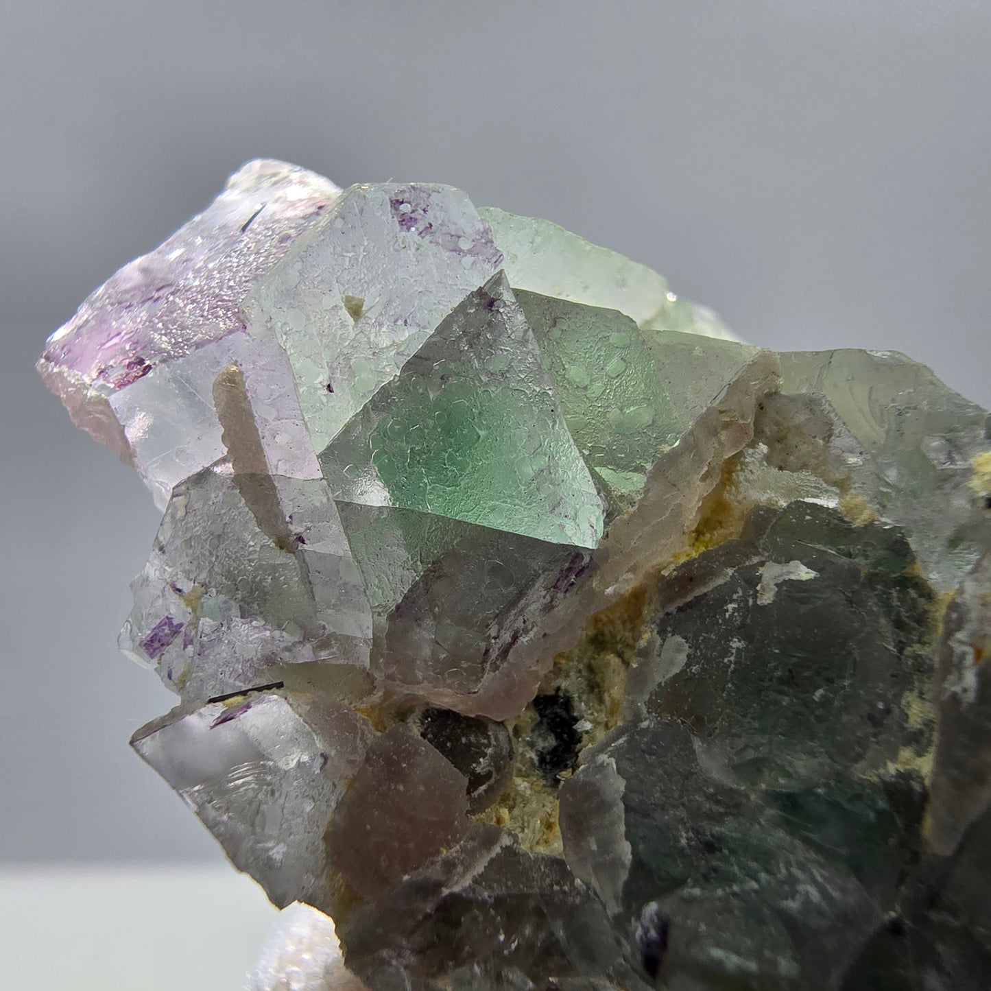 Phantom Fluorit, Hyalit, Muskovit Stufe Erongo, Namibia 56*34*25mm Sammlung