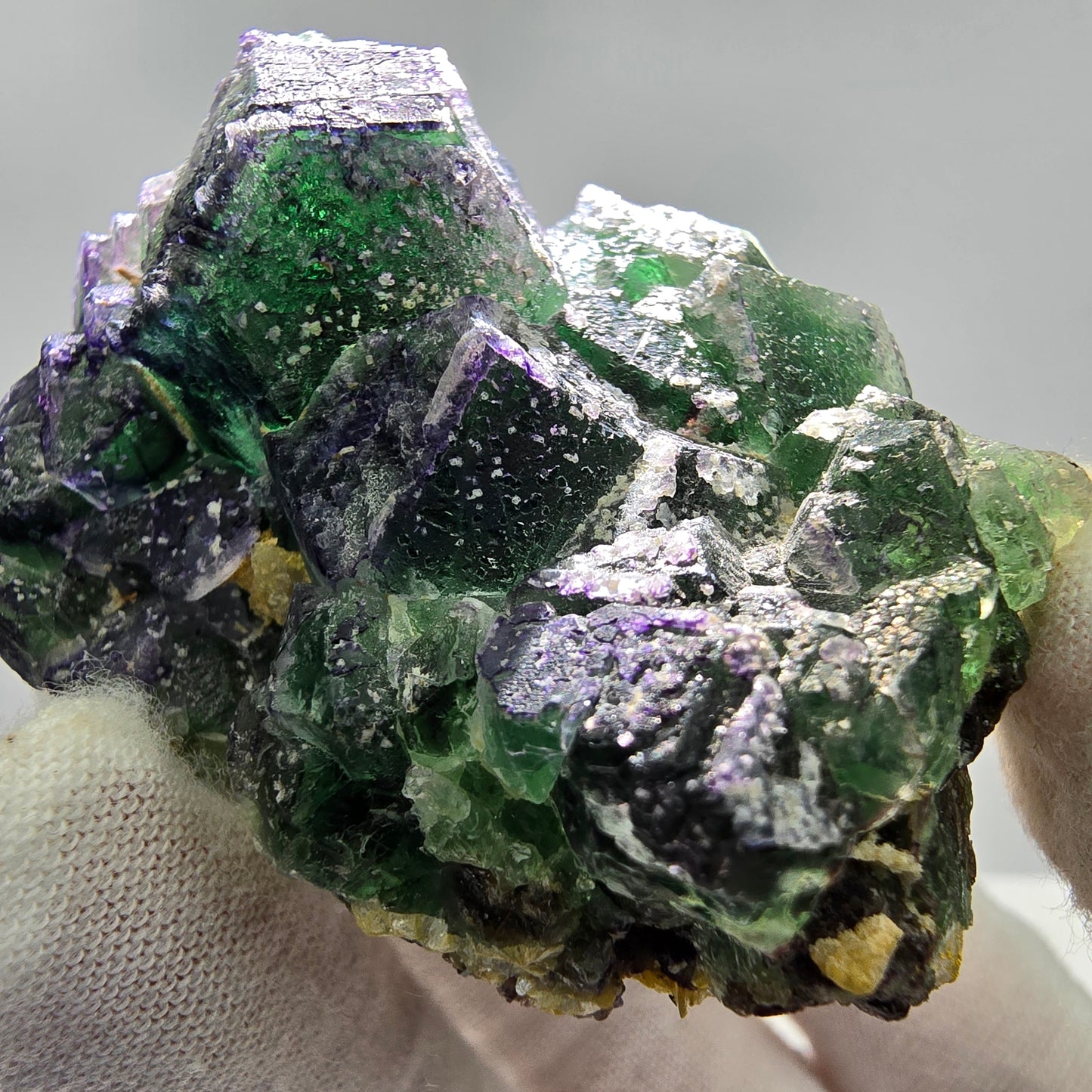 Phantom Fluorit Würfel Stufe grün lila Erongo, Namibia 67*40*35mm Sammlung