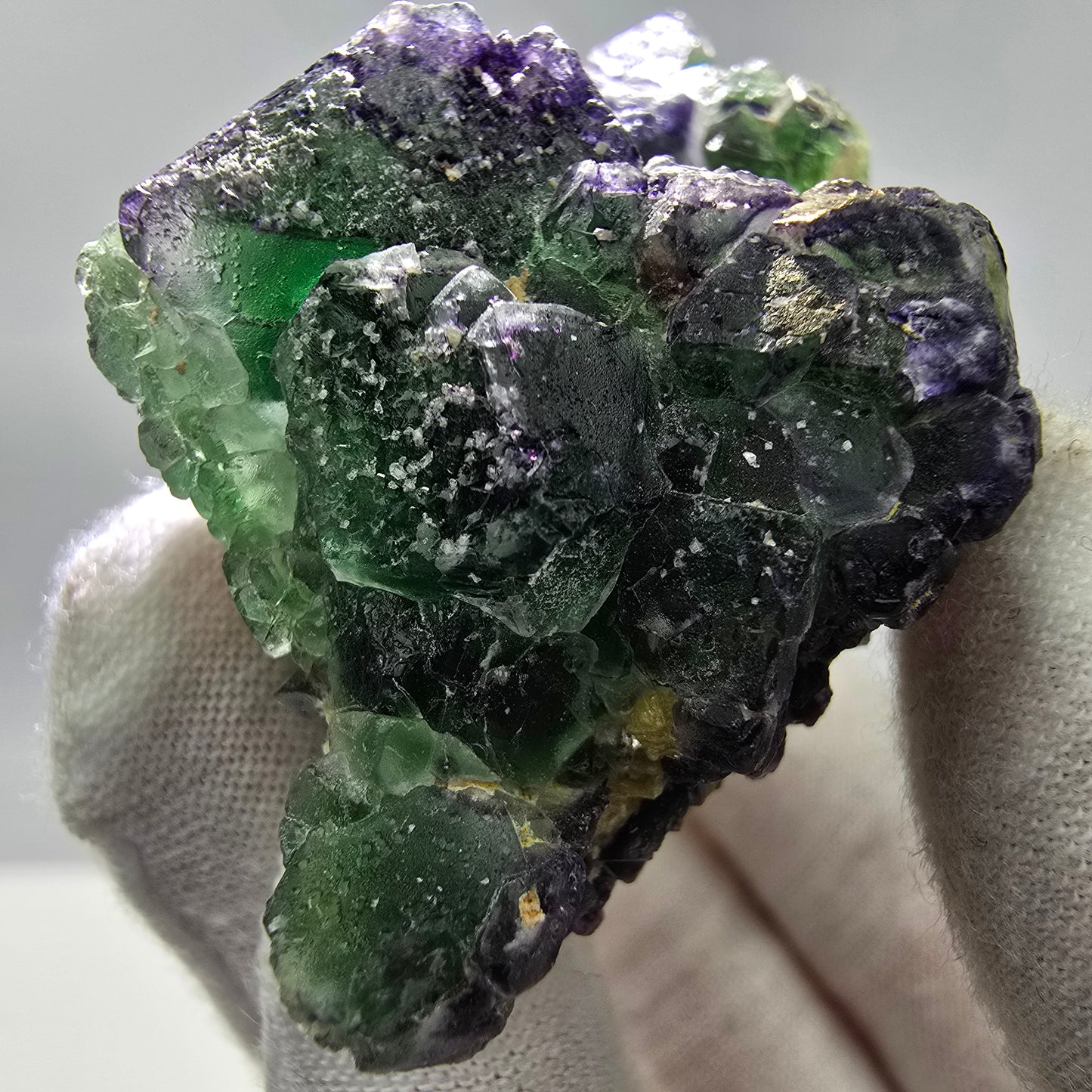 Phantom Fluorit Würfel Stufe grün lila Erongo, Namibia 67*40*35mm Sammlung