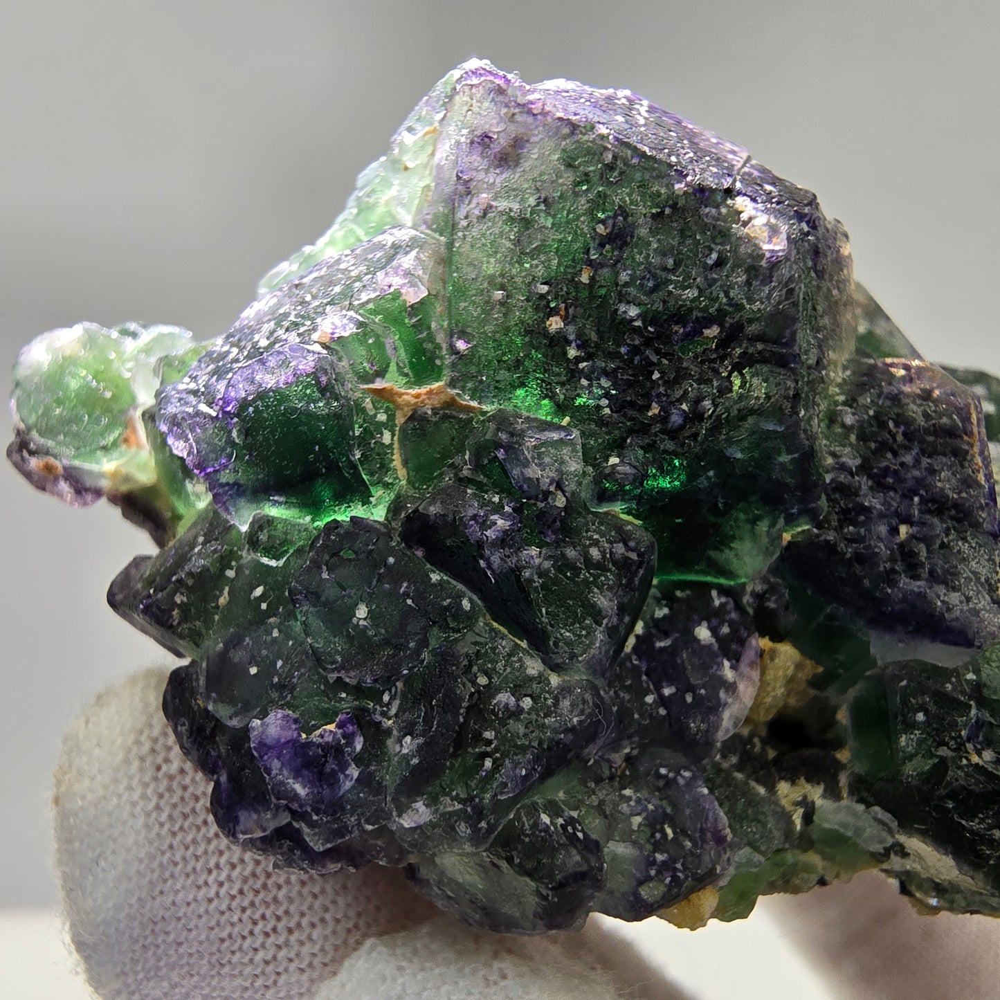 Phantom Fluorit Würfel Stufe grün lila Erongo, Namibia 67*40*35mm Sammlung