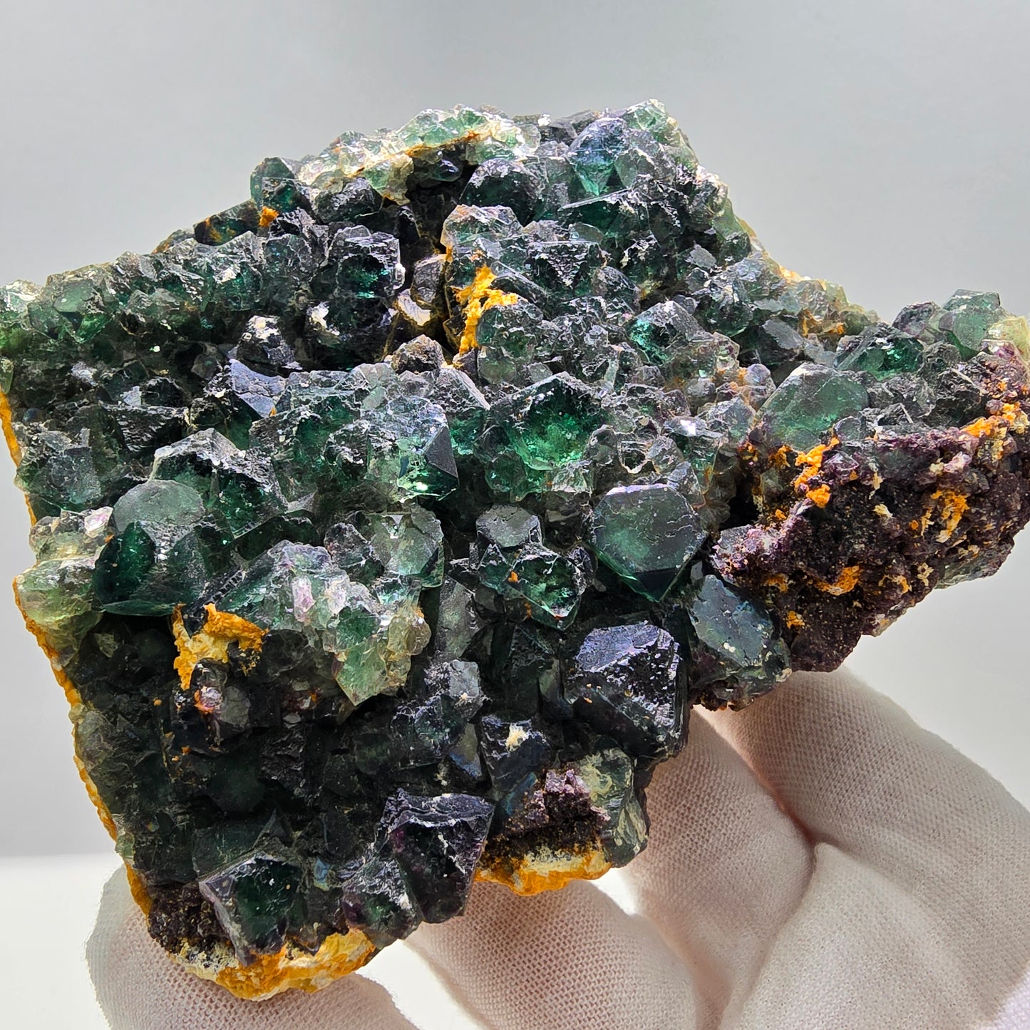 Große Phantom Fluorit Würfel Stufe, schräge Ecken Erongo, Namibia 118*110*64mm