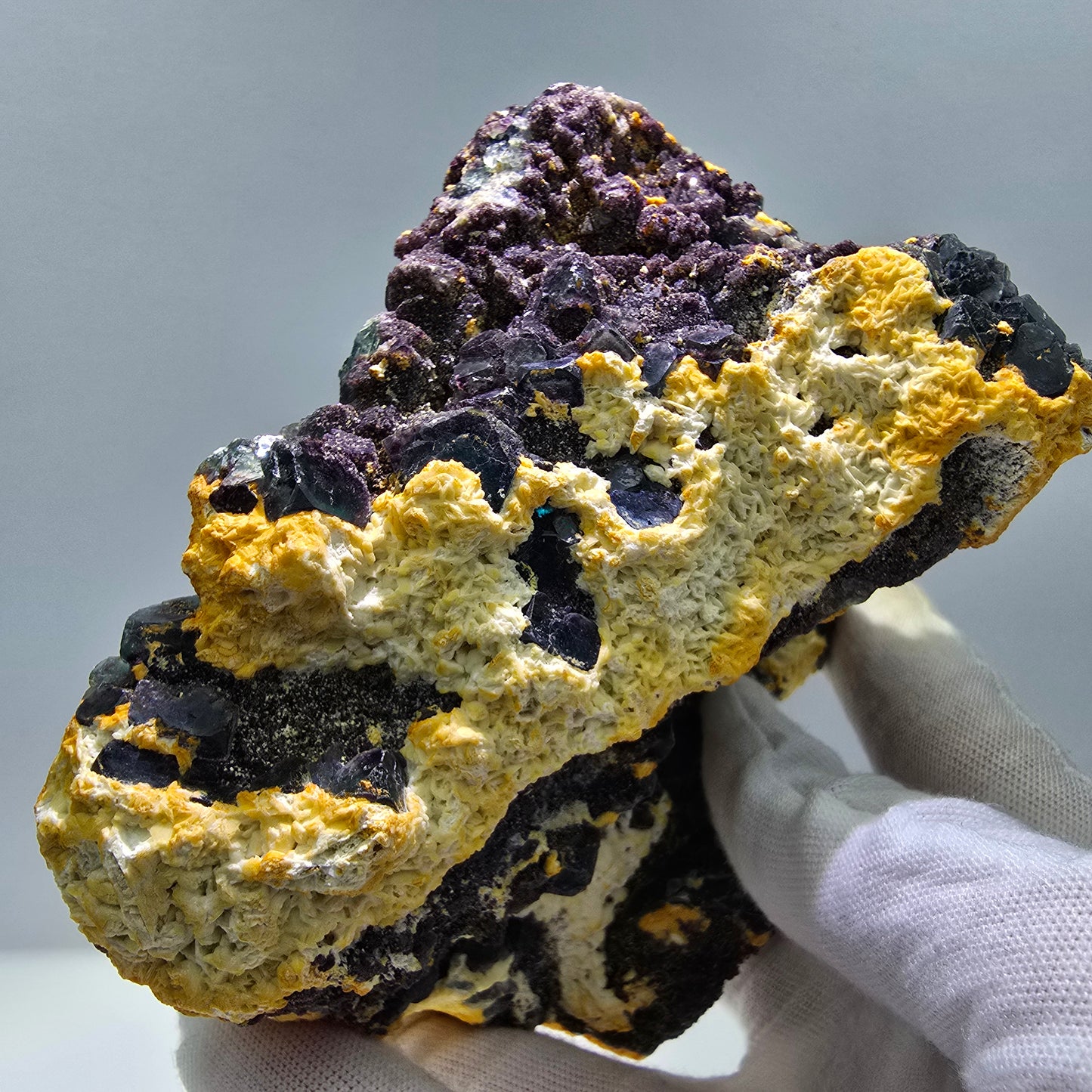 Große Phantom Fluorit Würfel Stufe, schräge Ecken Erongo, Namibia 118*110*64mm