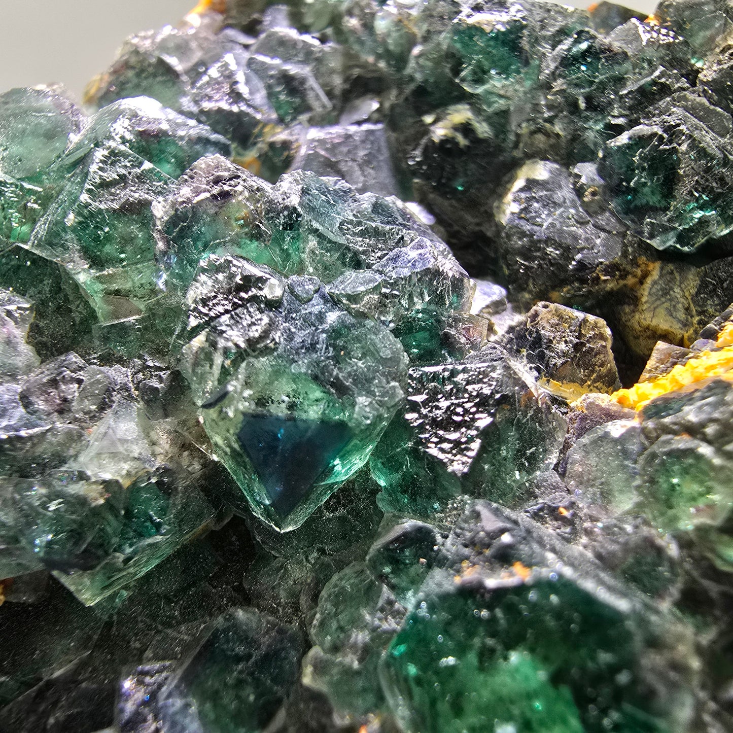Große Phantom Fluorit Würfel Stufe, schräge Ecken Erongo, Namibia 118*110*64mm